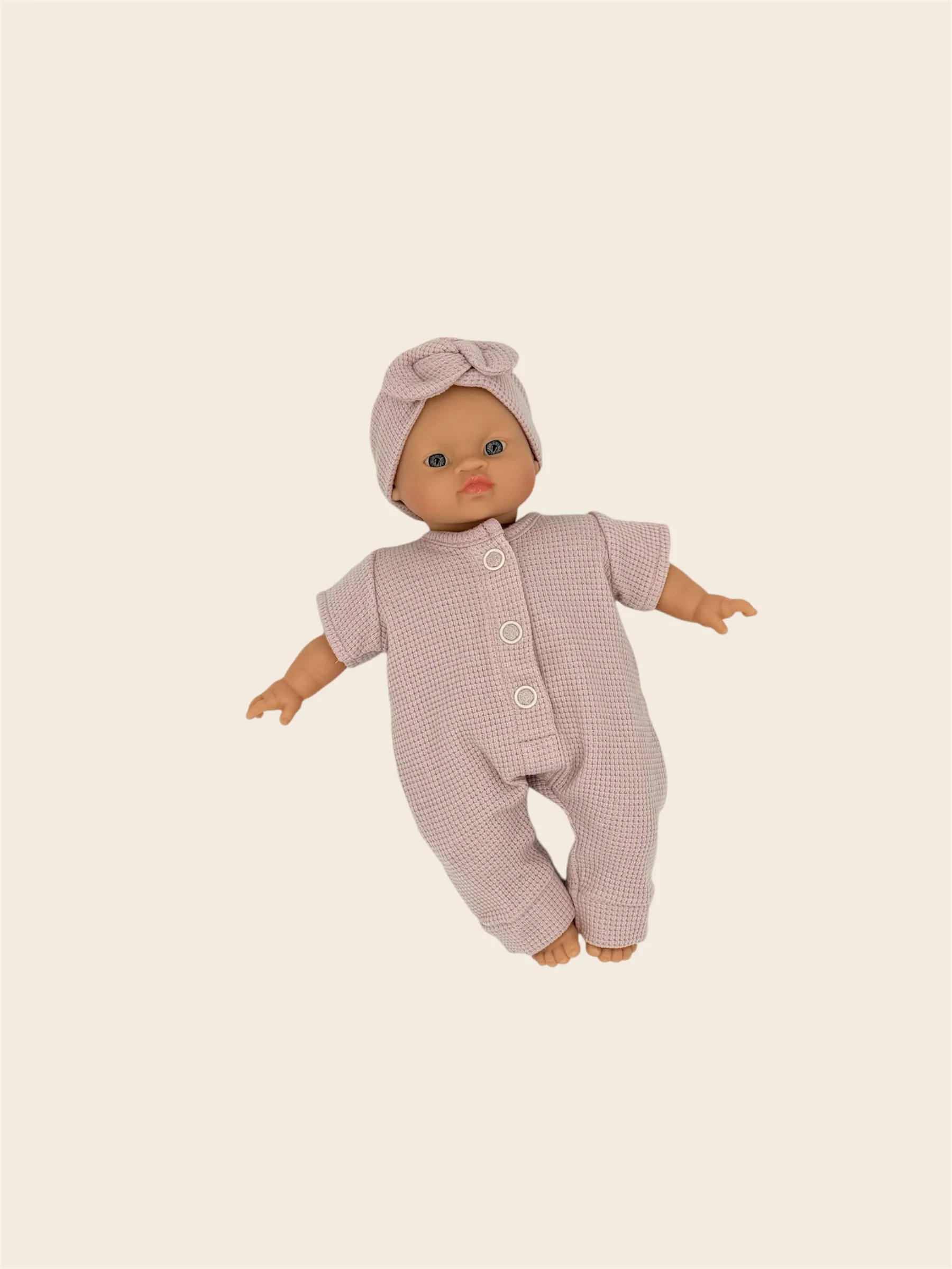Minikane Doll Clothes | Honeycomb Jumpsuit - Dusty Pink - Image 2