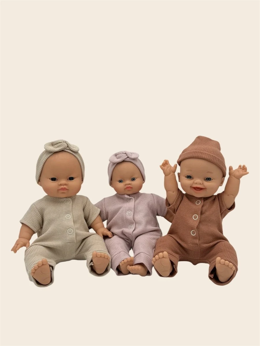 Minikane Doll Clothes | Honeycomb Jumpsuit - Ecru - Image 3