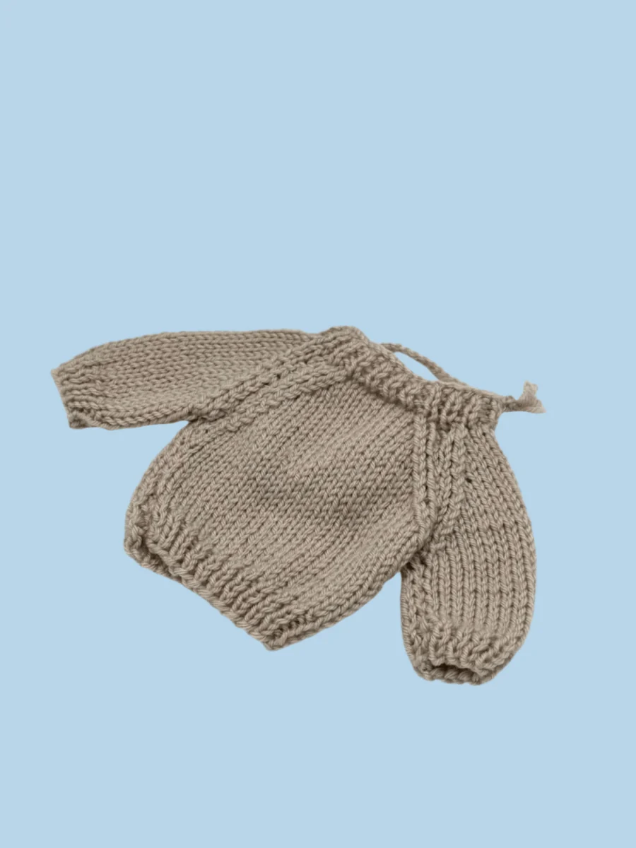 Minikane Doll Clothes | Knitted Pullover - Beige (11" & 13" dolls) - Image 2