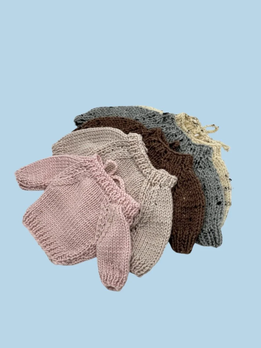 Minikane Doll Clothes | Knitted Pullover - Beige (11" & 13" dolls) - Image 6
