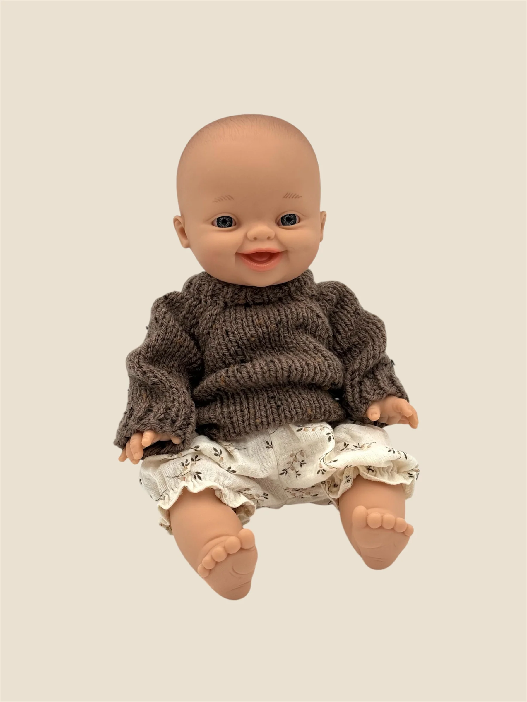 Minikane Doll Clothes | Knitted Pullover - Chocolate - Image 5