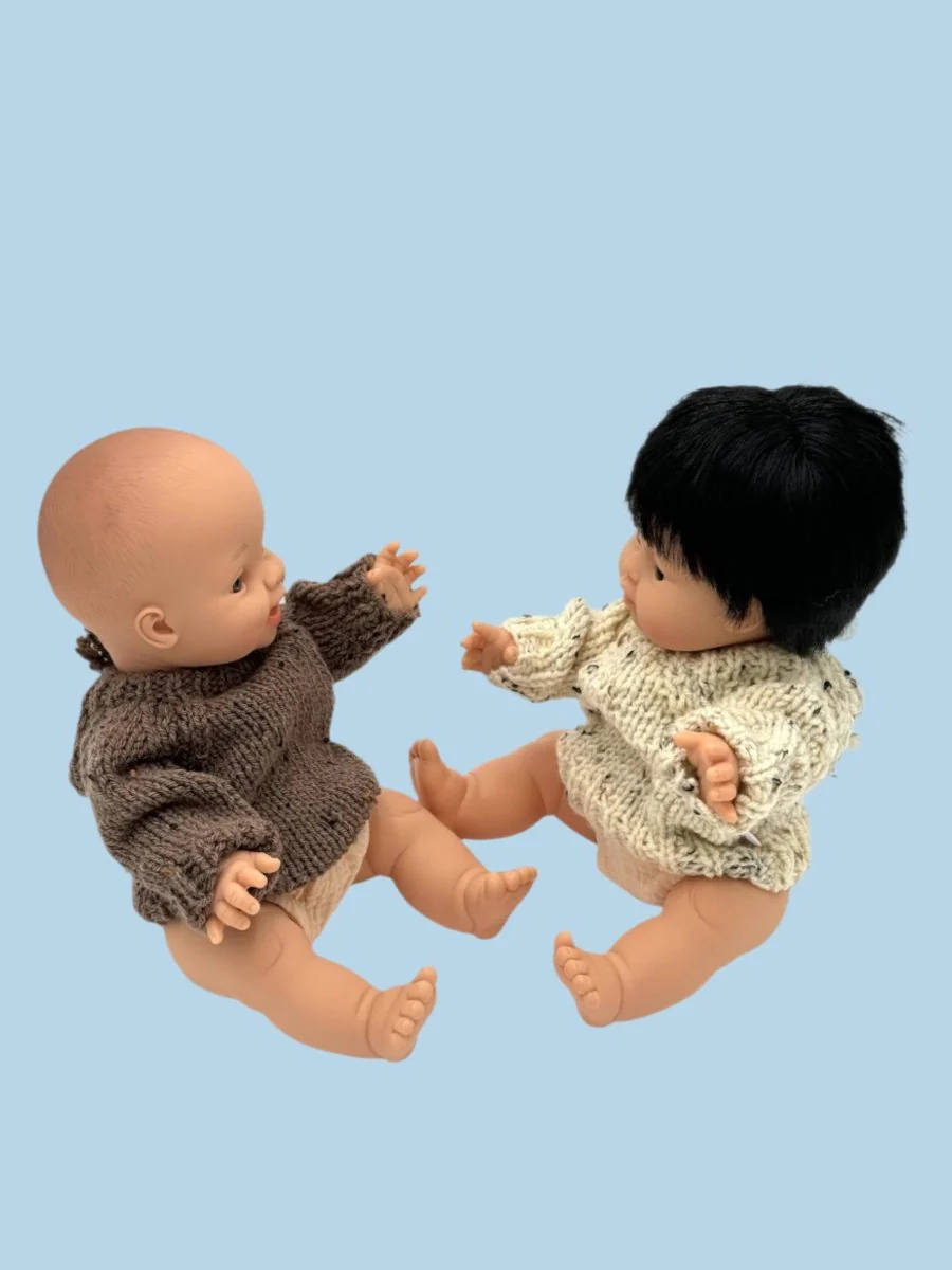 Minikane Doll Clothes | Knitted Pullover - Ecru (11" & 13" dolls) - Image 4