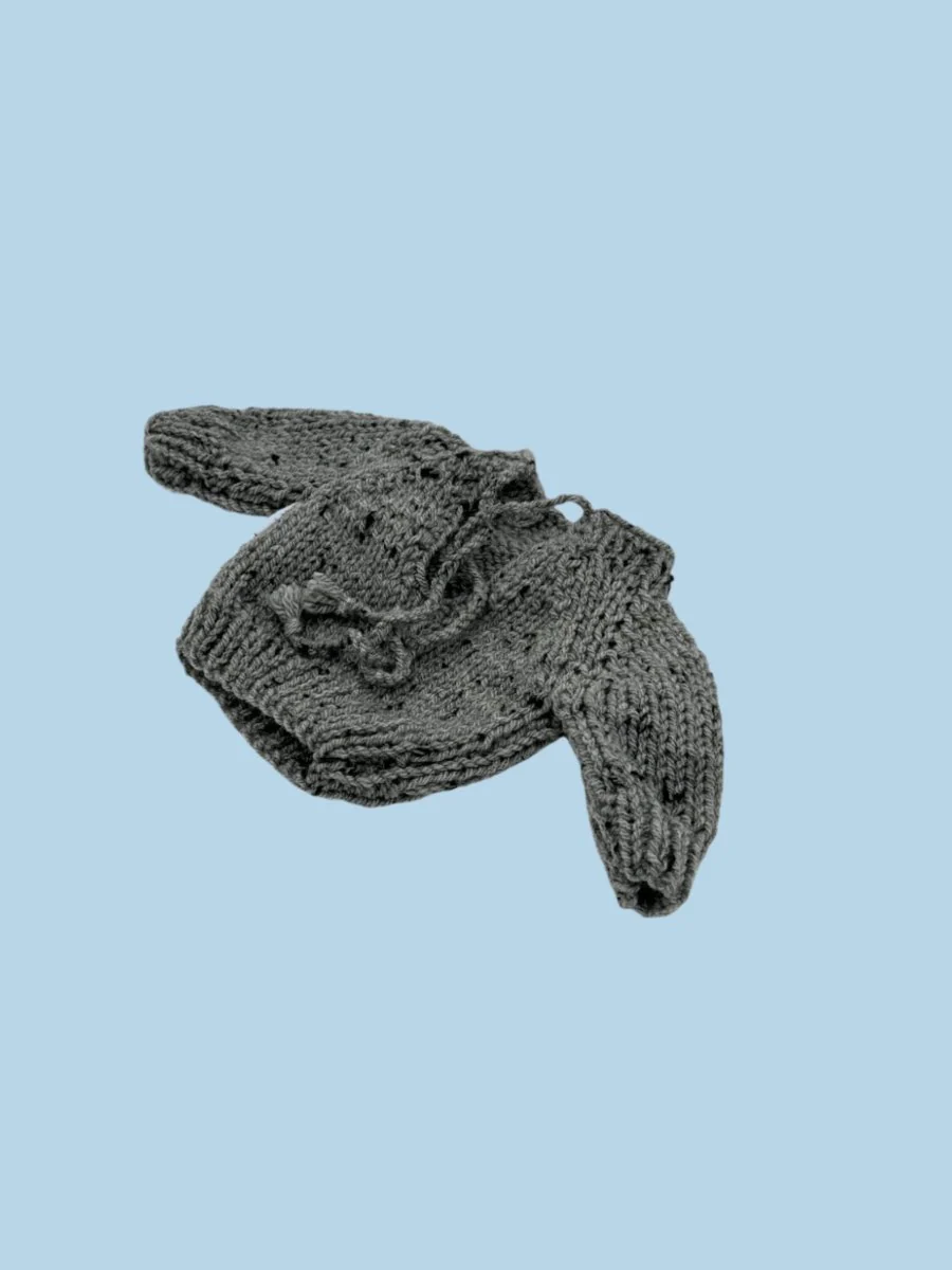 Minikane Doll Clothes | Knitted Pullover - Grey (11" & 13" dolls) - Image 3
