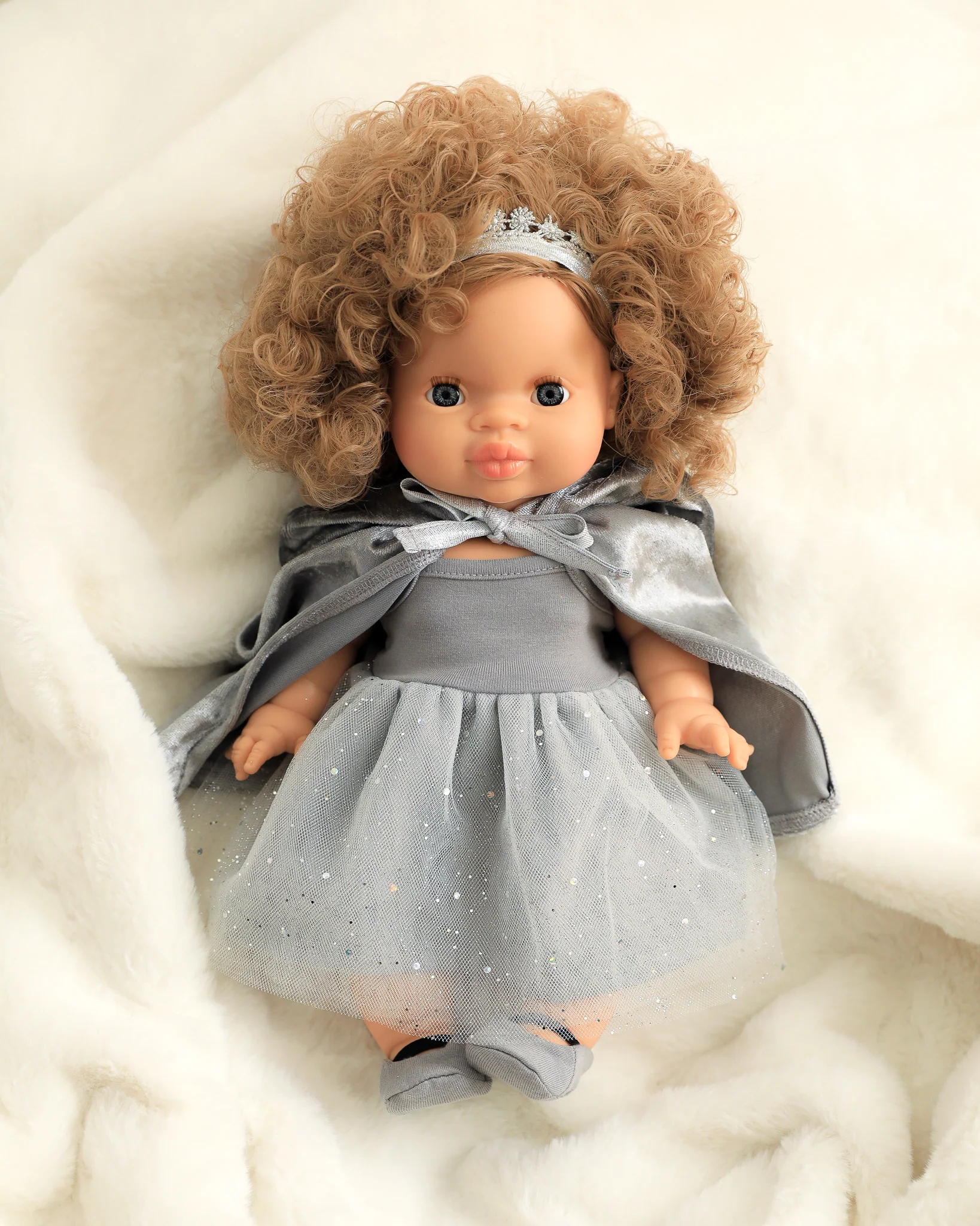 Minikane Doll Clothes | Princess Doll Tutu Outfit - Silver - Image 2