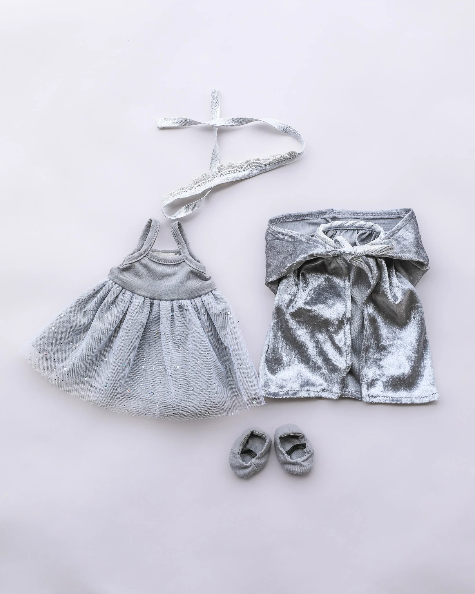 Minikane Doll Clothes | Princess Doll Tutu Outfit - Silver - Image 4