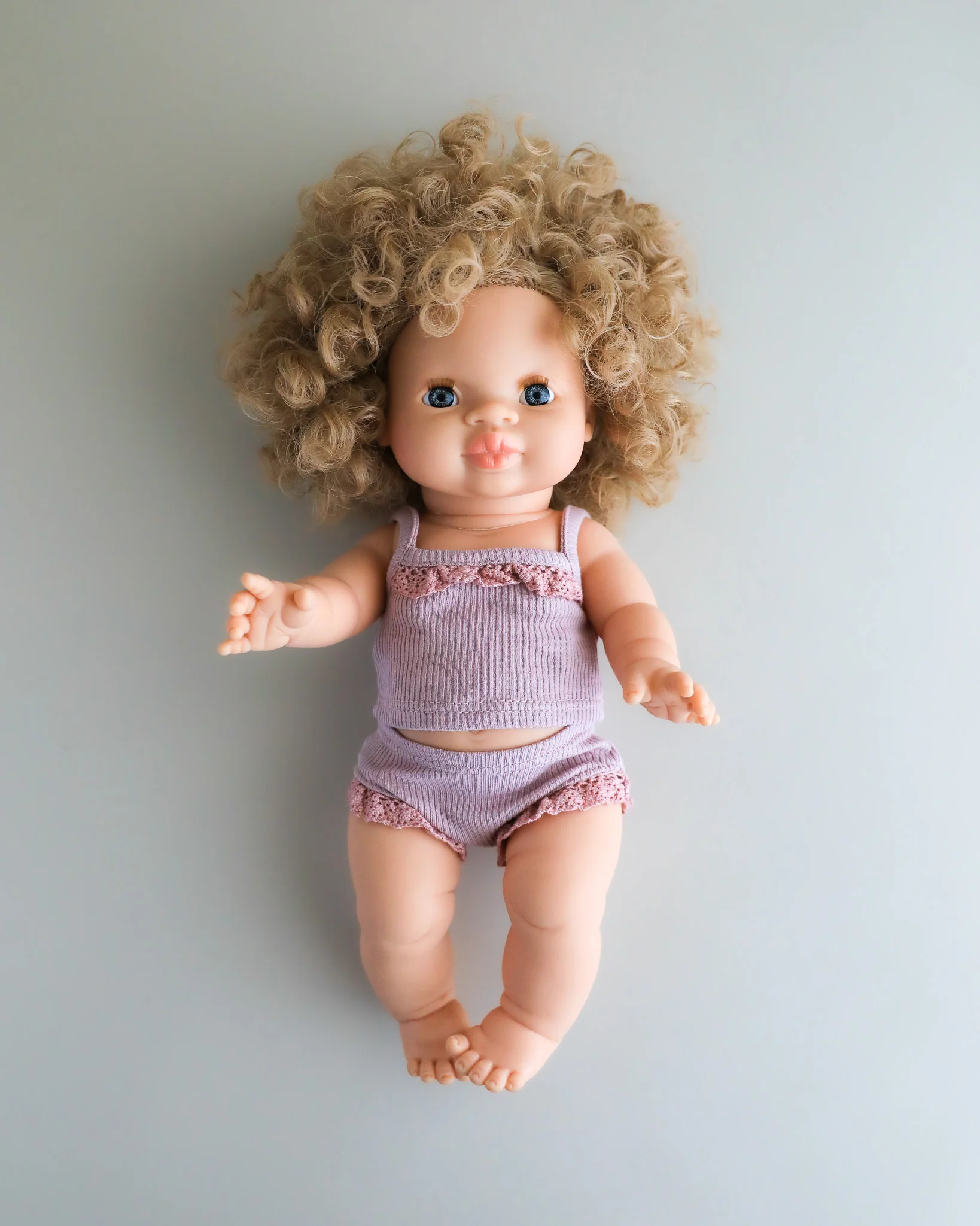 Minikane Doll Clothes | Ribbed 2-Piece Doll Outfit - Old Pink - Image 2