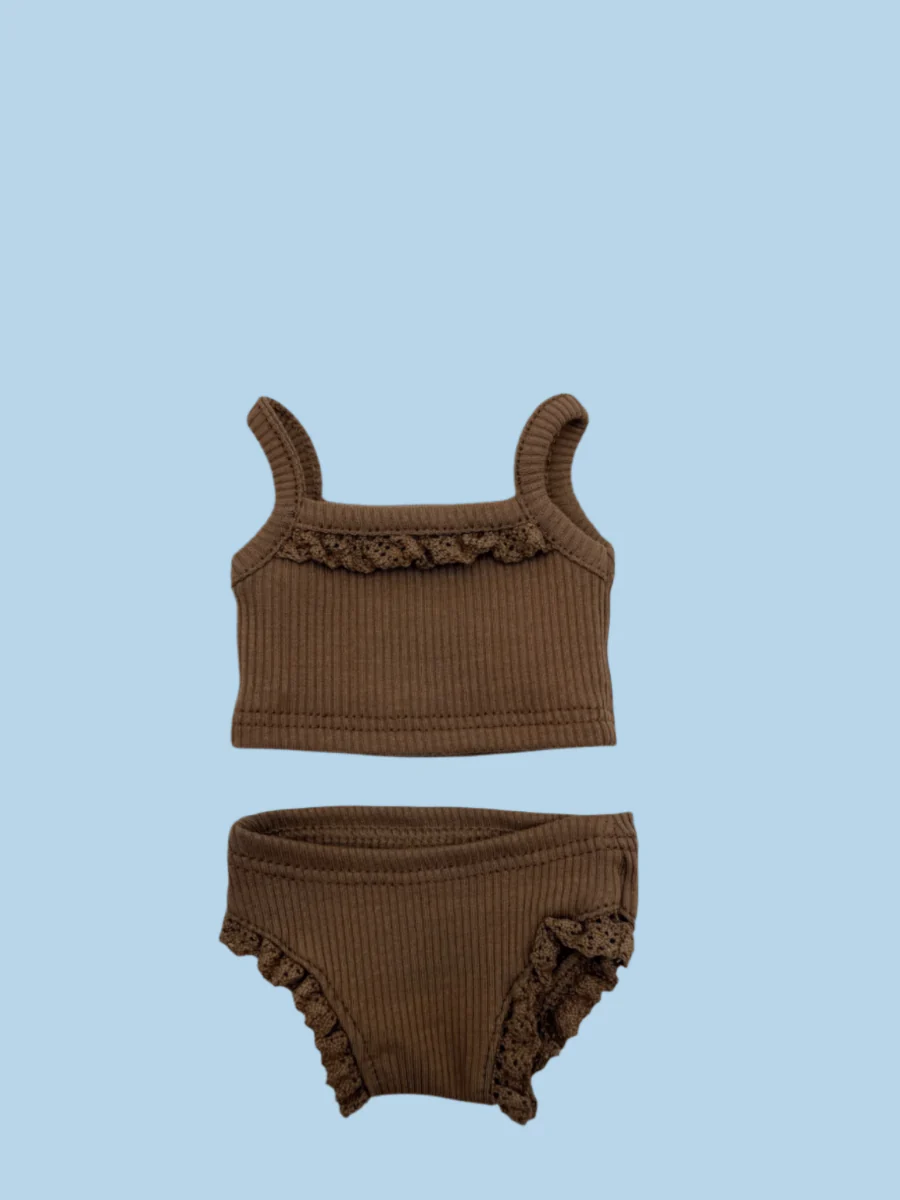 Minikane Doll Clothes | Ribbed Two-Piece Doll Outfit - Cocoa - Image 2