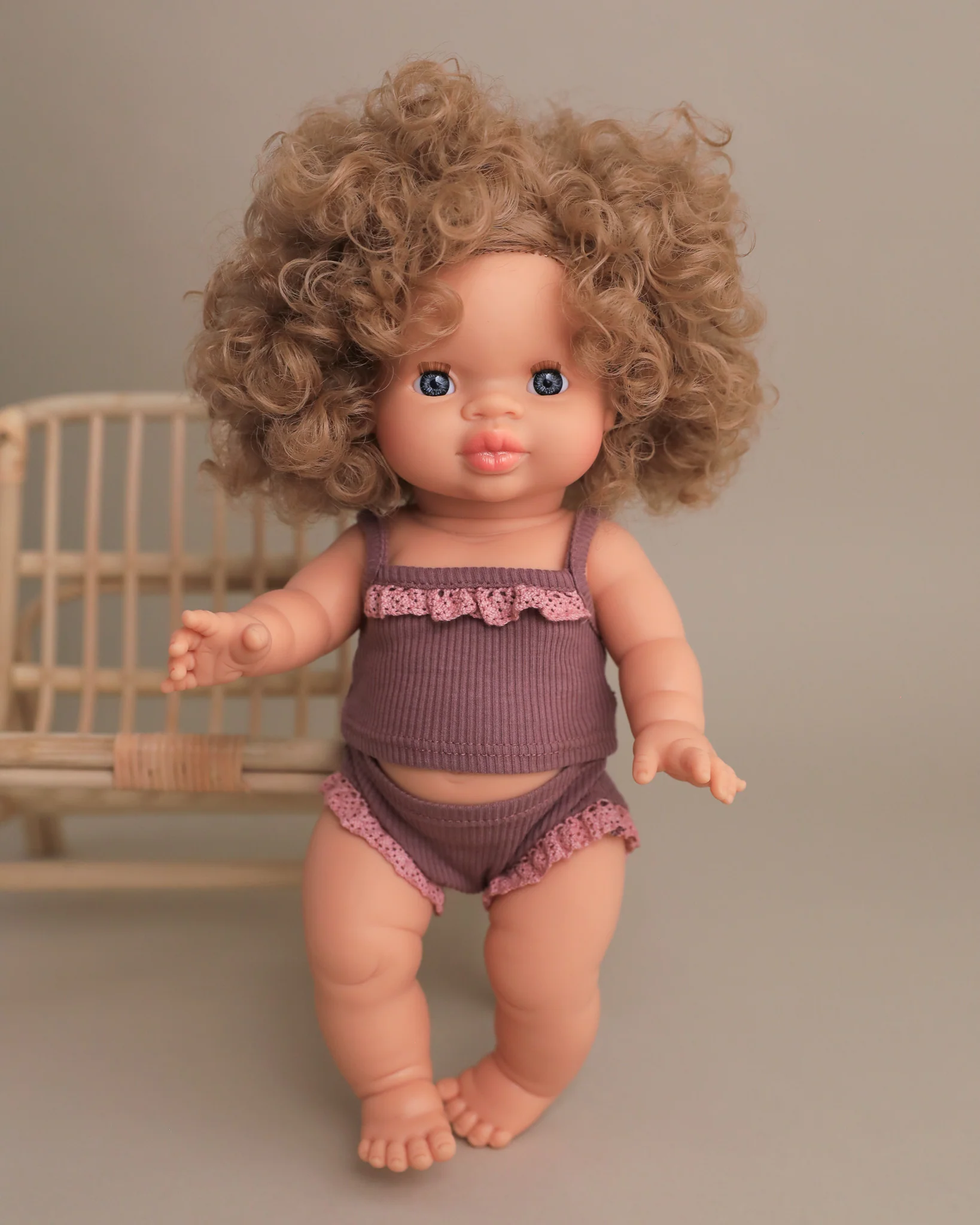 Minikane Doll Clothes | Ribbed Two-Piece Doll Outfit - Dark Orchid - Image 2