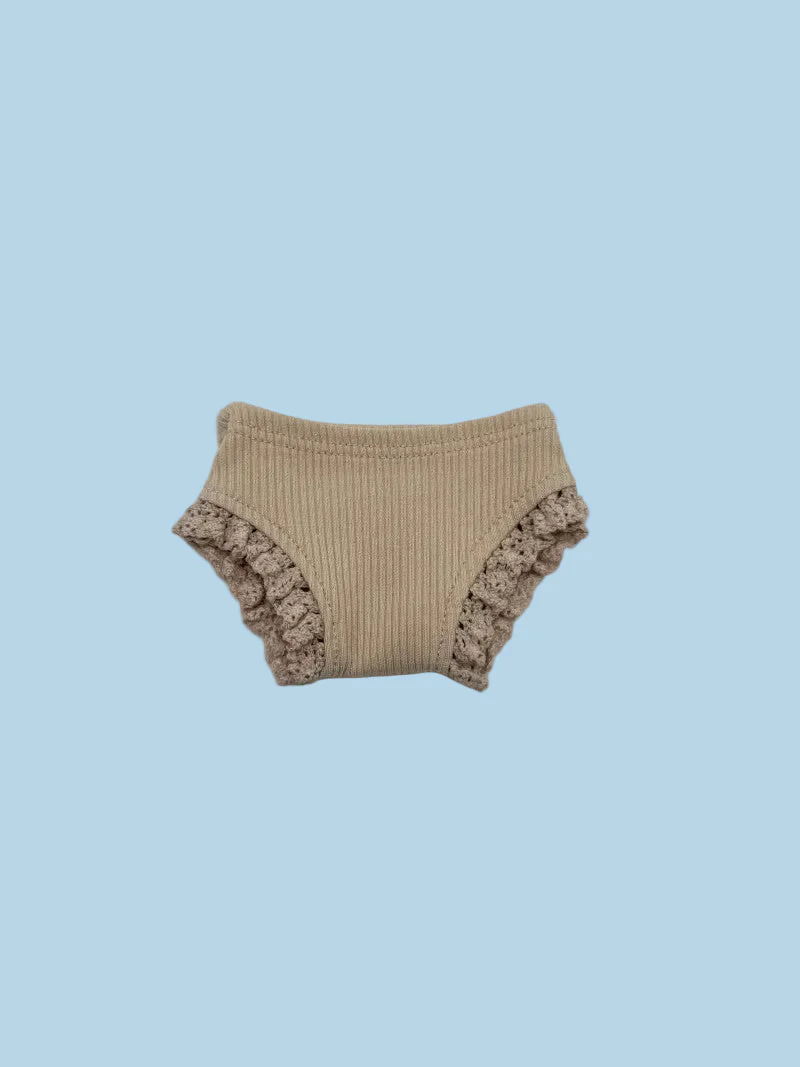 Minikane Doll Clothes | Ribbed Two-Piece Doll Outfit - Latte (13" dolls) - Image 3