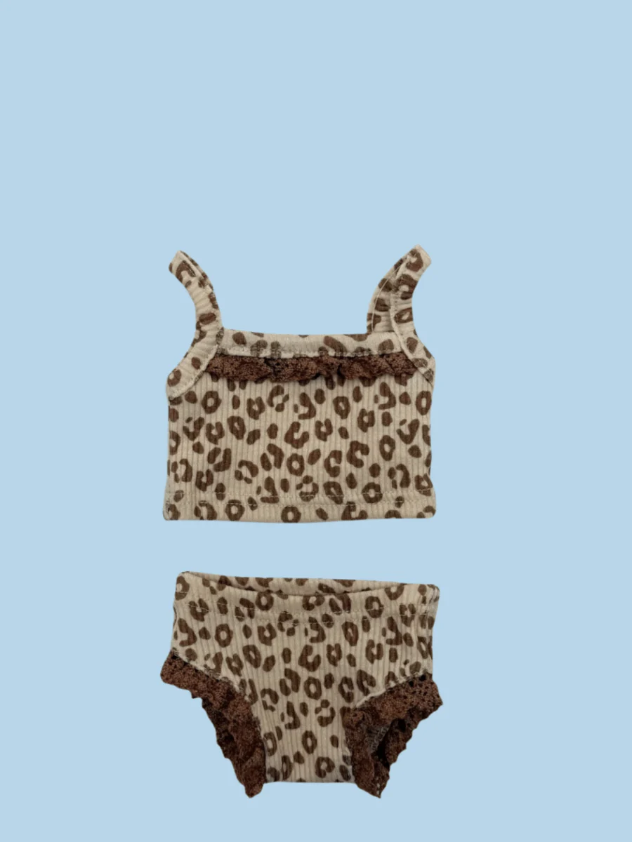 Minikane Doll Clothes | Ribbed Two-Piece Doll Outfit - Leopard - Image 2