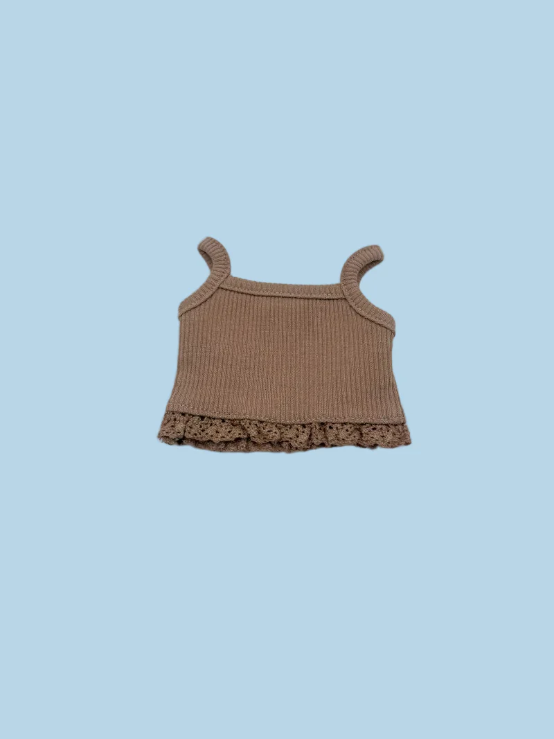 Minikane Doll Clothes | Ribbed Two-Piece Doll Outfit - Mocha (13" dolls) - Image 2