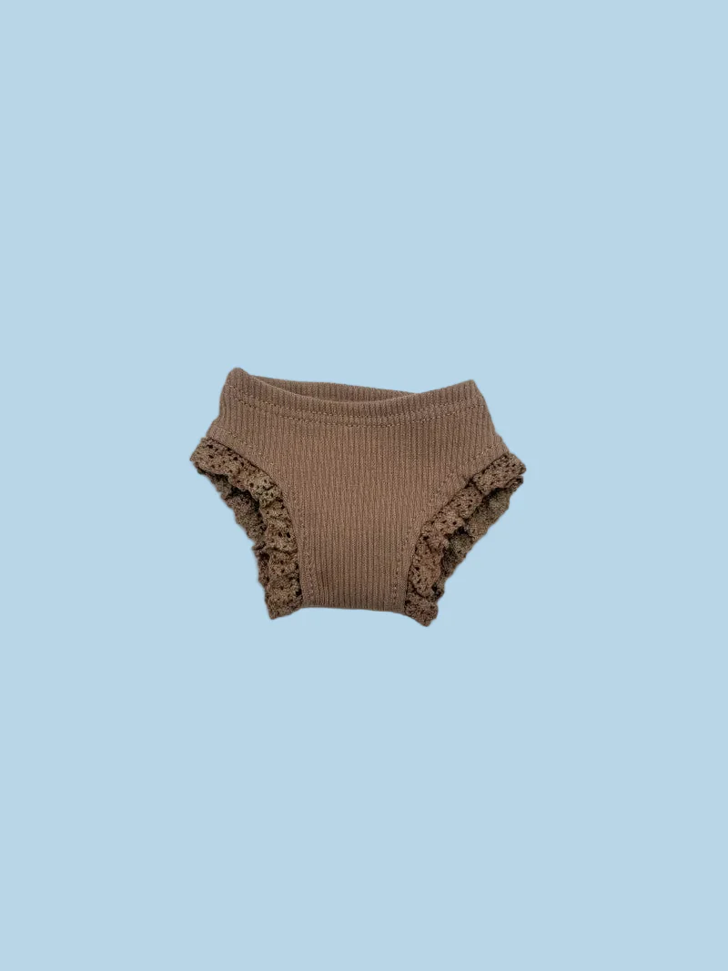 Minikane Doll Clothes | Ribbed Two-Piece Doll Outfit - Mocha (13" dolls) - Image 4