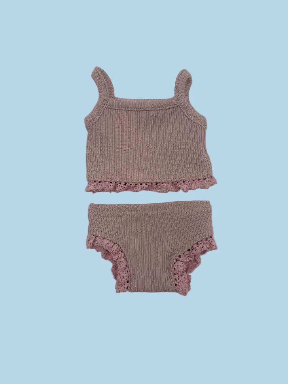 Minikane Doll Clothes | Ribbed Two-Piece Doll Outfit - Orchid Pink (13" dolls) - Image 2
