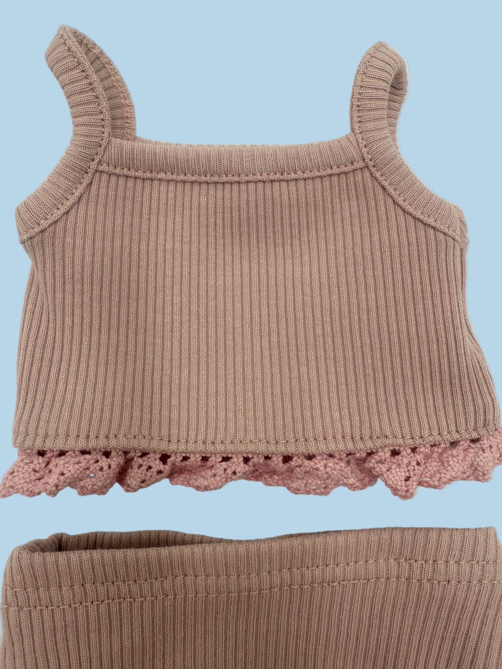 Minikane Doll Clothes | Ribbed Two-Piece Doll Outfit - Orchid Pink (13" dolls) - Image 3