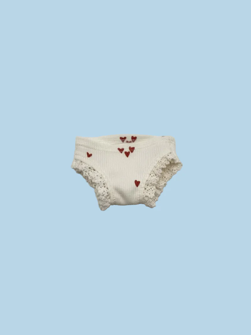 Minikane Doll Clothes | Ribbed Two-Piece Doll Outfit - Pink Hearts (13" dolls) - Image 4