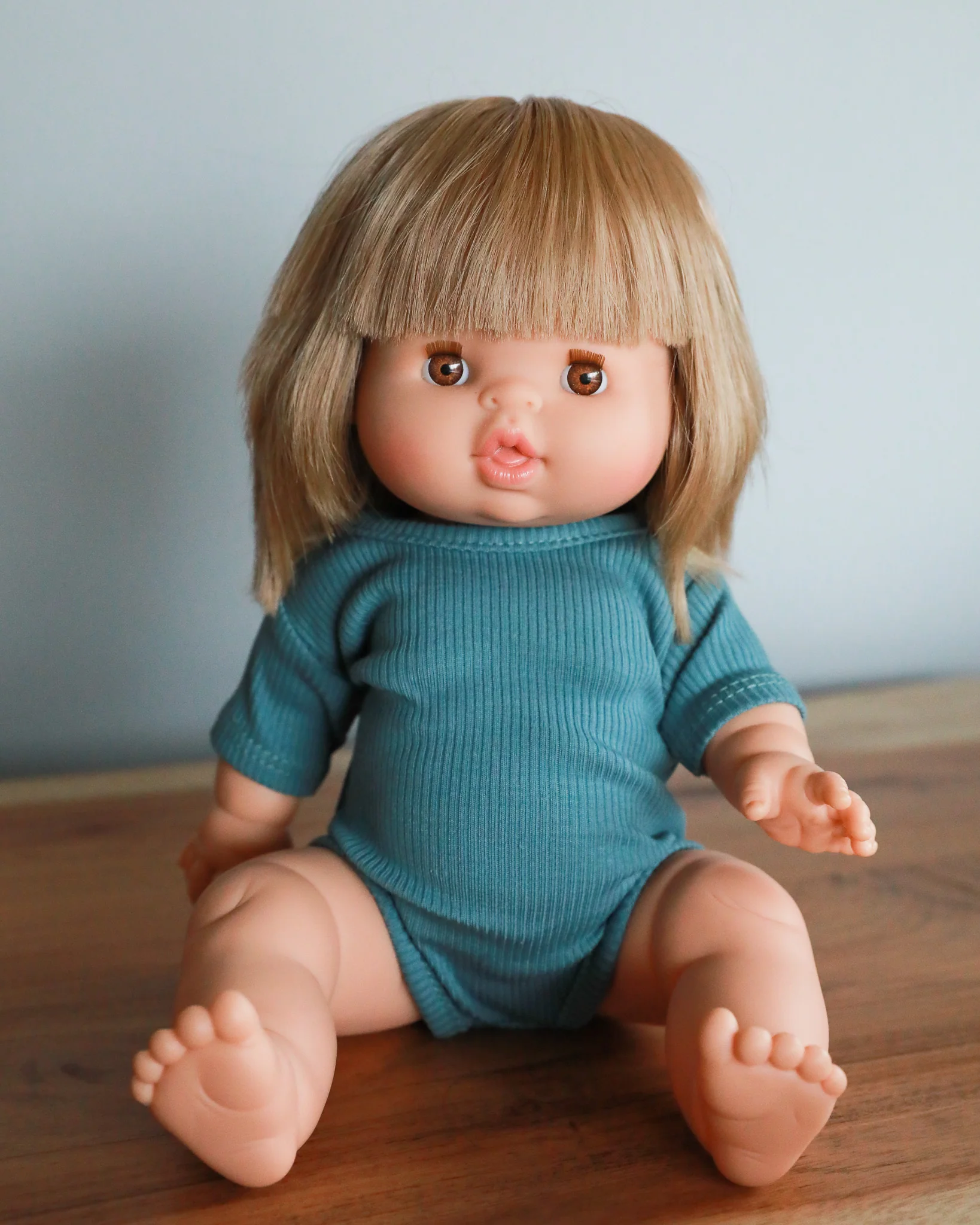 Minikane Doll Clothes | Short Sleeved Doll Bodysuit - Blue - Image 5