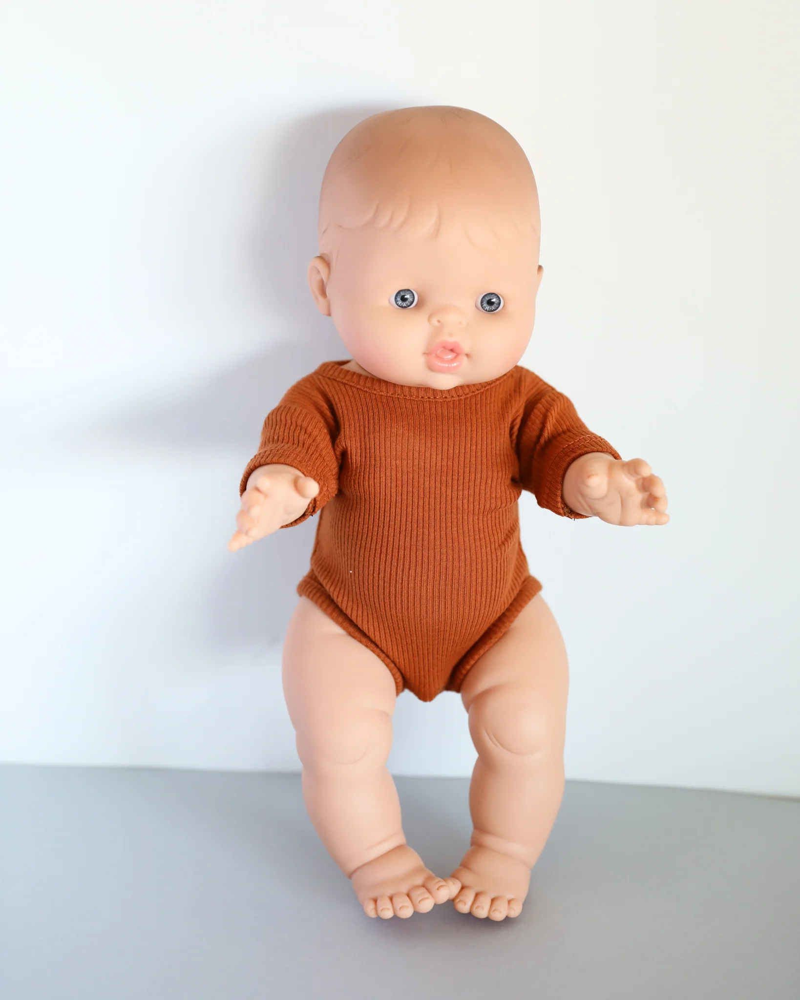 Minikane Doll Clothes | Short Sleeved Doll Bodysuit - Caramel - Image 3