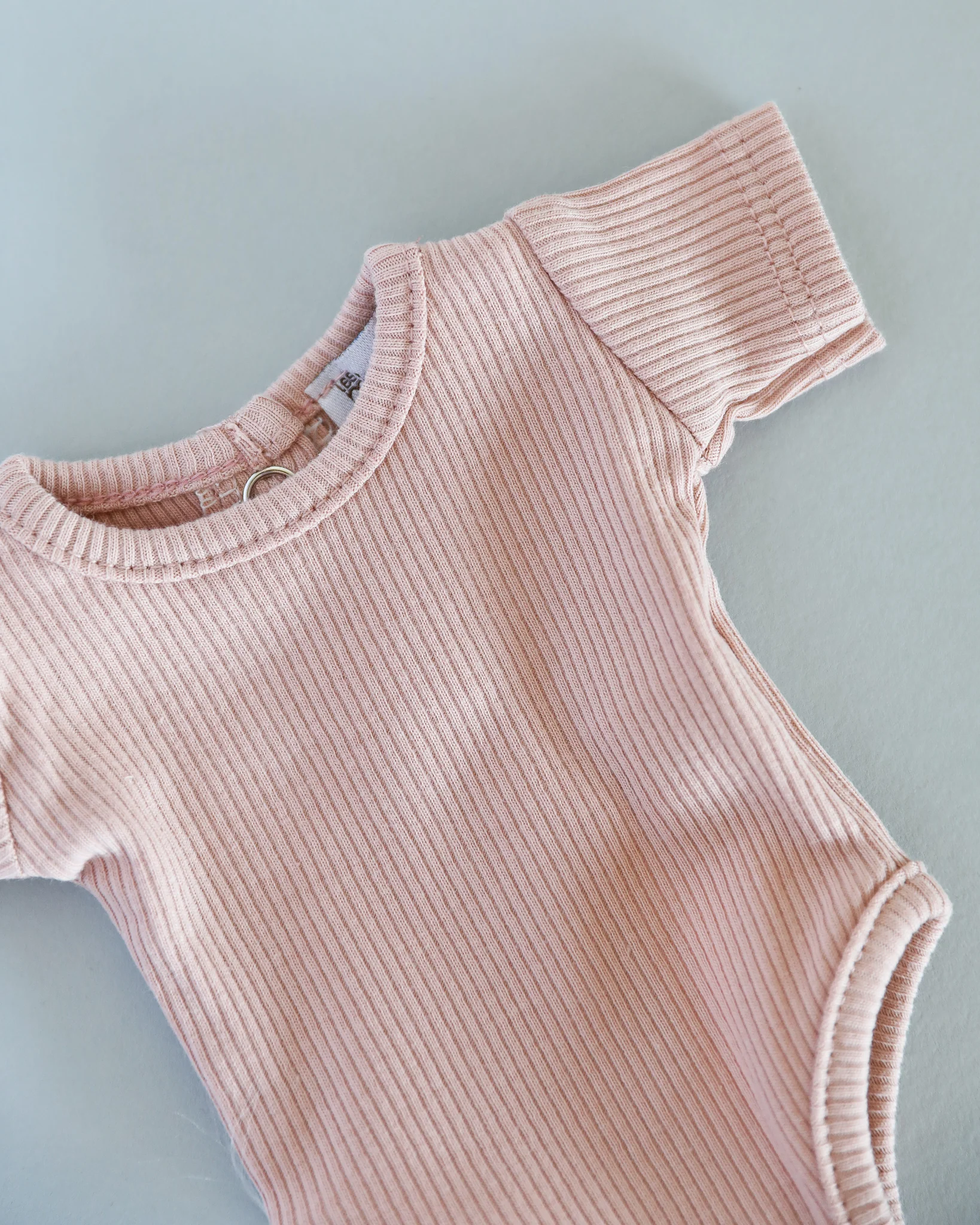 Minikane Doll Clothes | Short Sleeved Doll Bodysuit - Soft Pink - Image 2