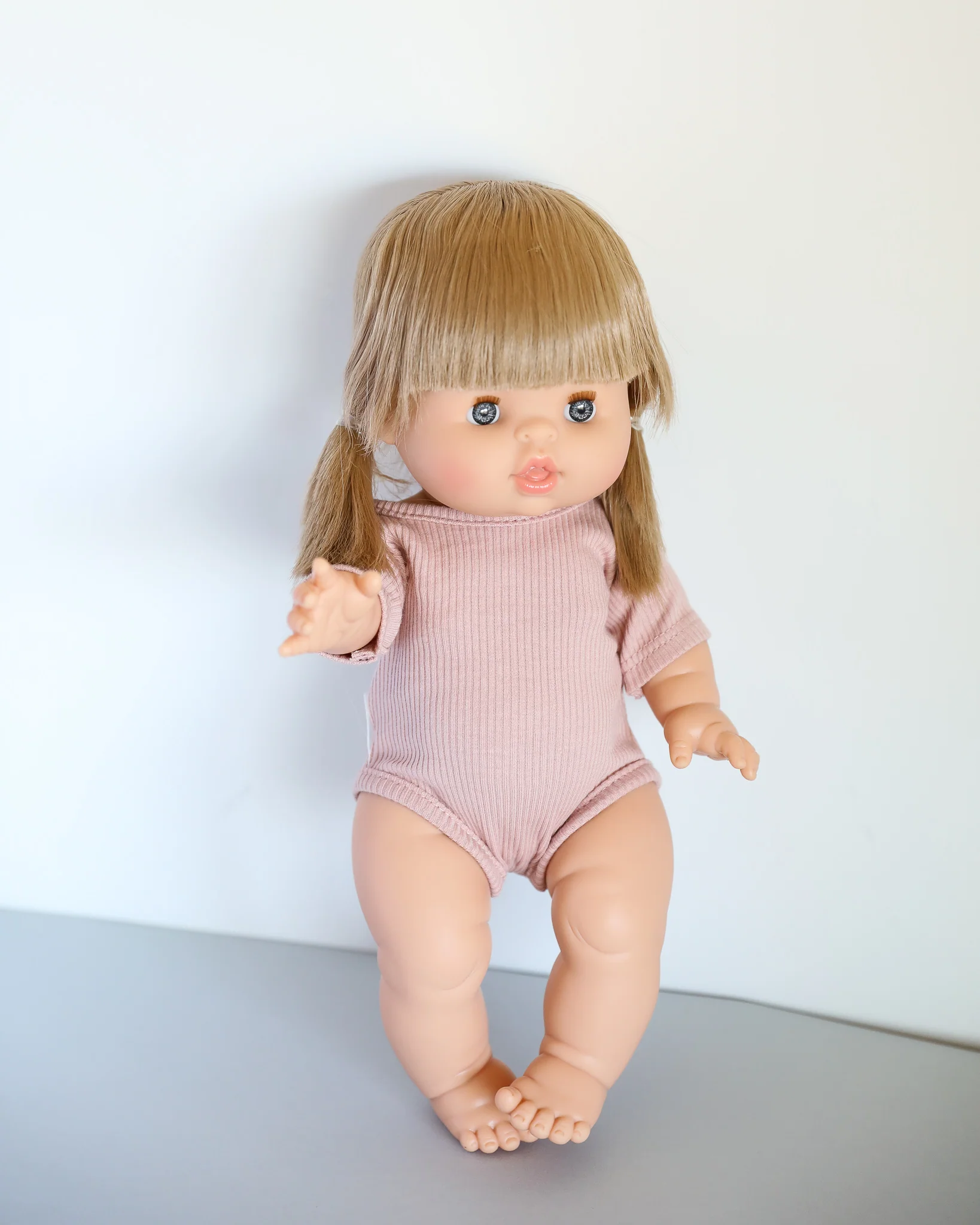 Minikane Doll Clothes | Short Sleeved Doll Bodysuit - Soft Pink - Image 3