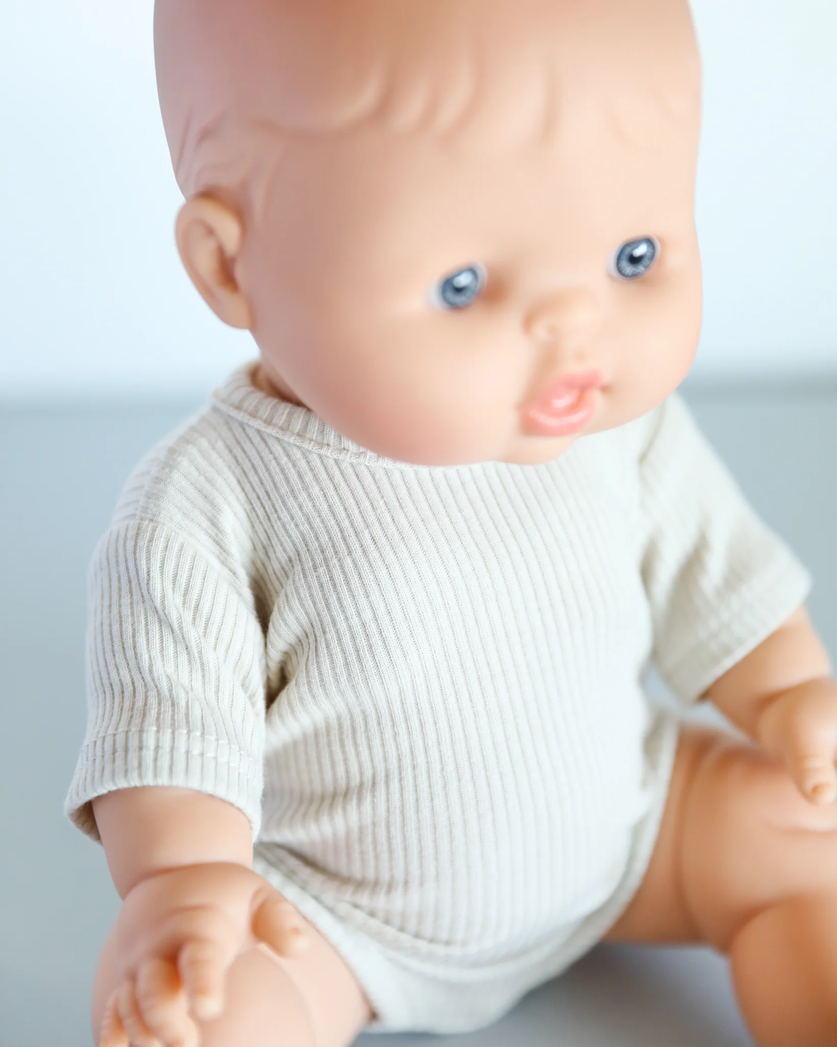 Minikane Doll Clothes | Short Sleeved Doll Bodysuit - Off White - Image 4