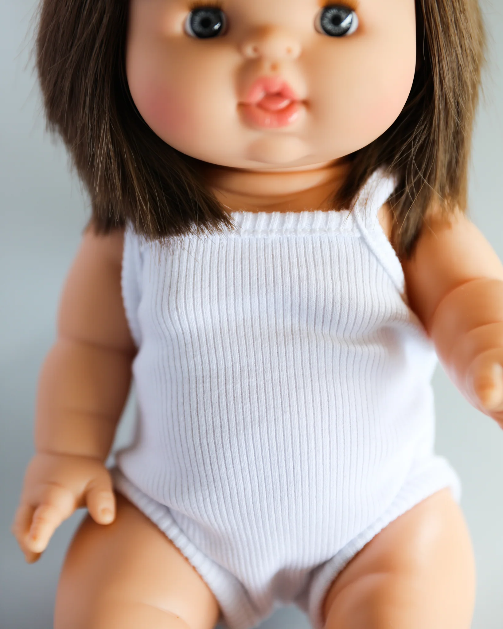 Minikane Doll Clothes | Sleeveless Doll Bodysuit - White - Image 4