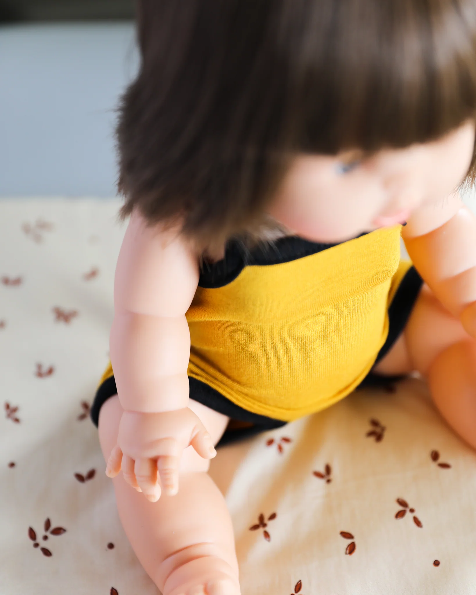 Minikane Doll Clothes | Sleeveless Retro Doll Bodysuit - Mustard - Image 5