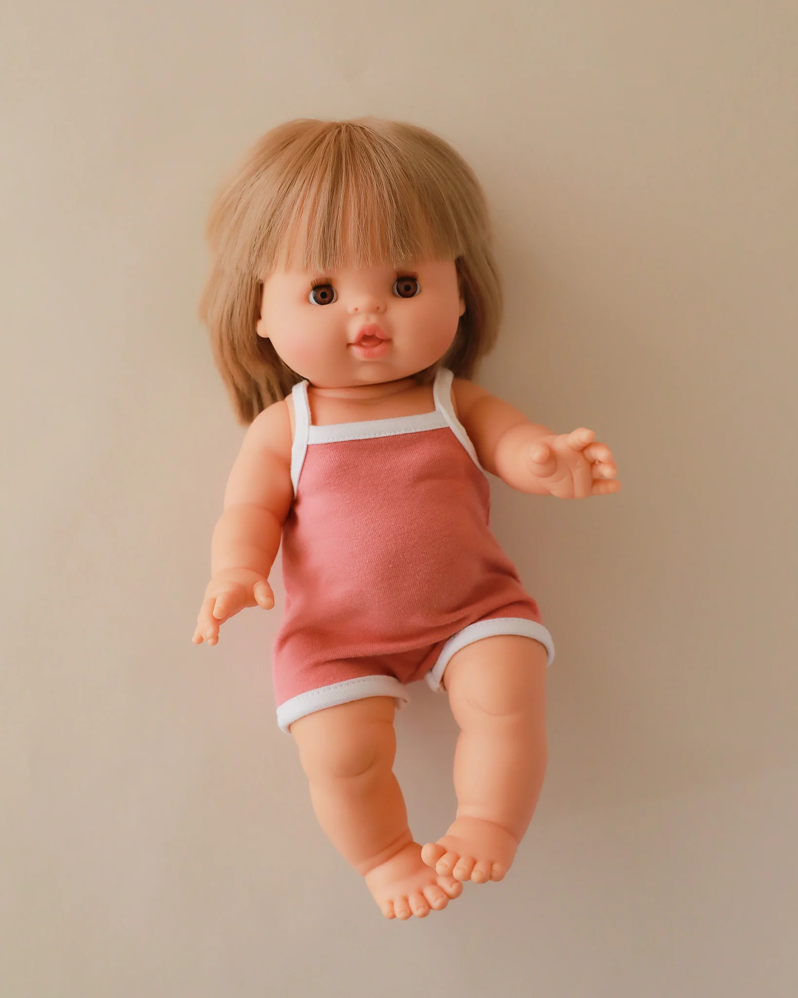 Minikane Doll Clothes | Sleeveless Retro Doll Bodysuit - Pink Trifle - Image 2