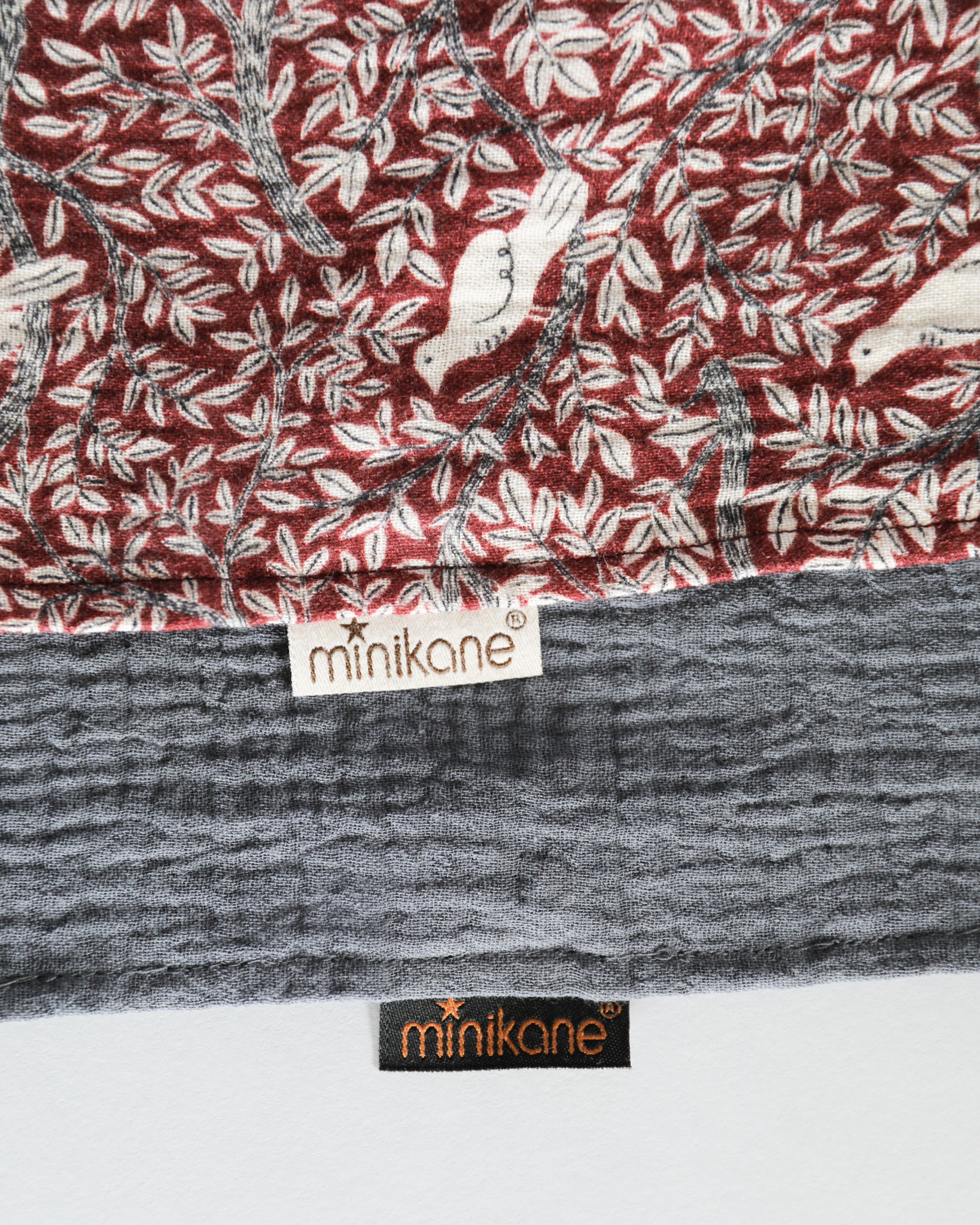 Minikane Doll Clothes | Soft Baby Doll Swaddles - pack of 2 (Grey & Dove Print) - Image 4