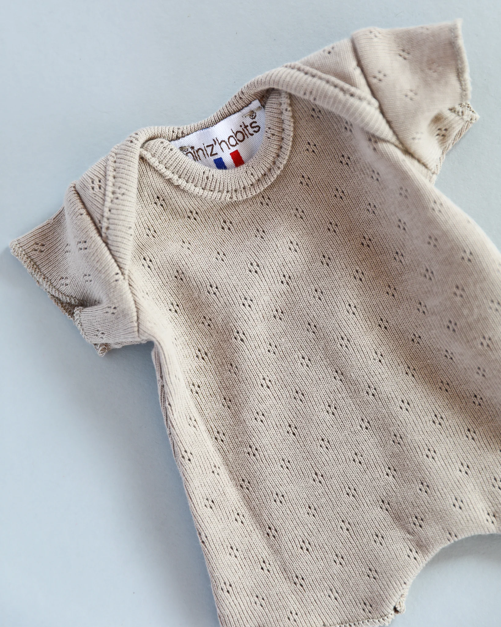 Minikane Doll Clothes | Soft Body Doll Cotton Romper (Beige) - Image 2