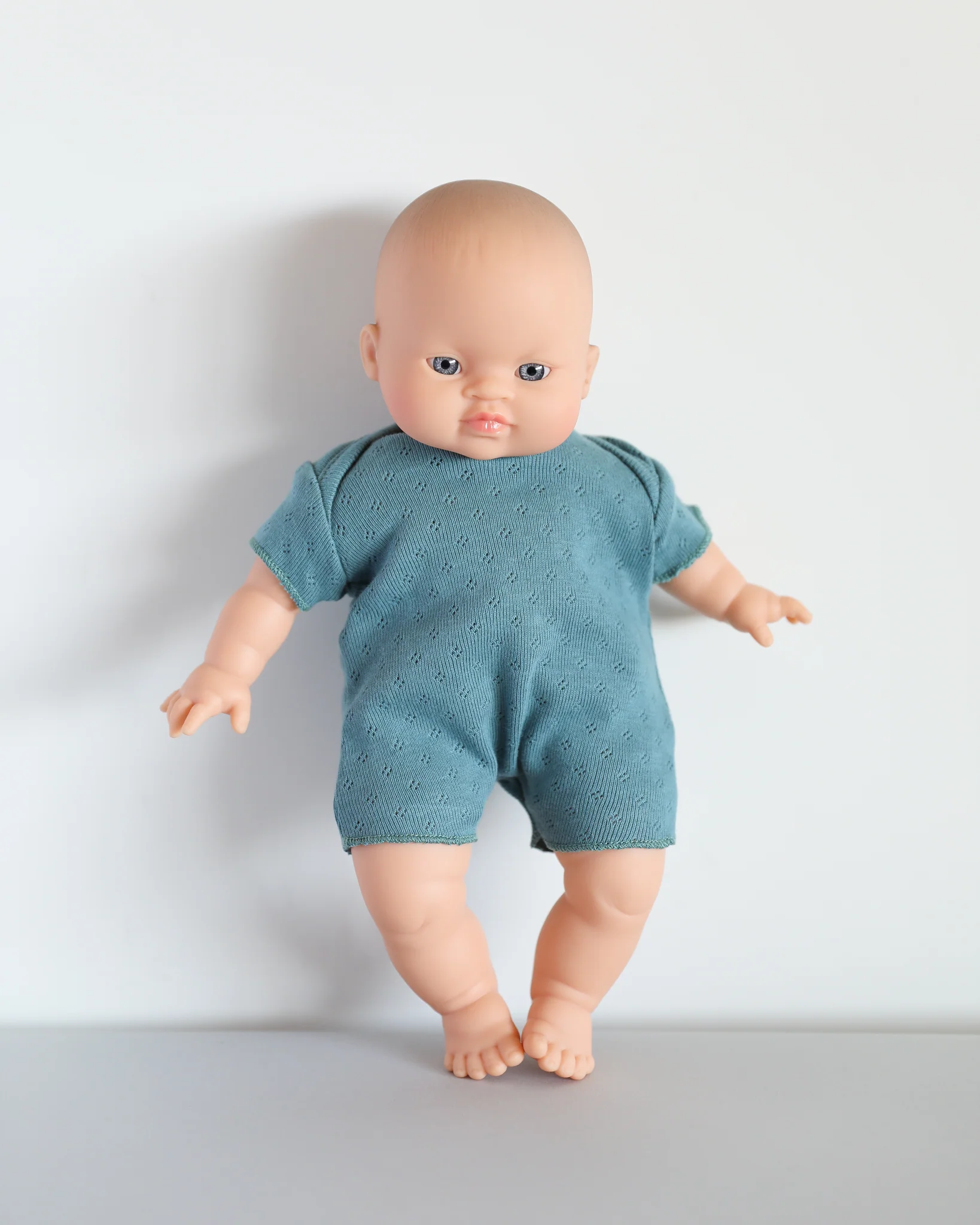 Minikane Doll Clothes | Soft Body Doll Cotton Romper (Blue) - Image 4