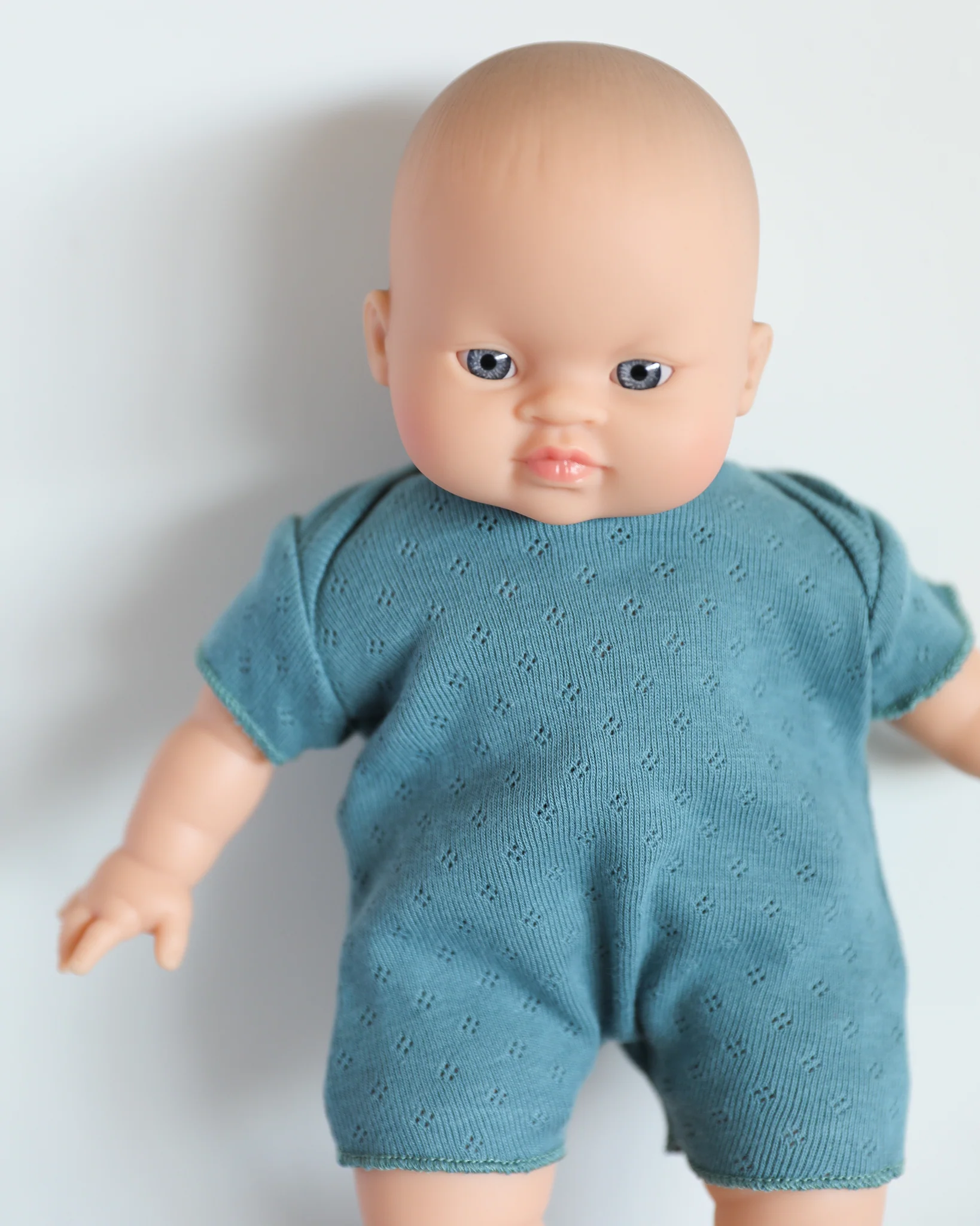 Minikane Doll Clothes | Soft Body Doll Cotton Romper (Blue) - Image 5