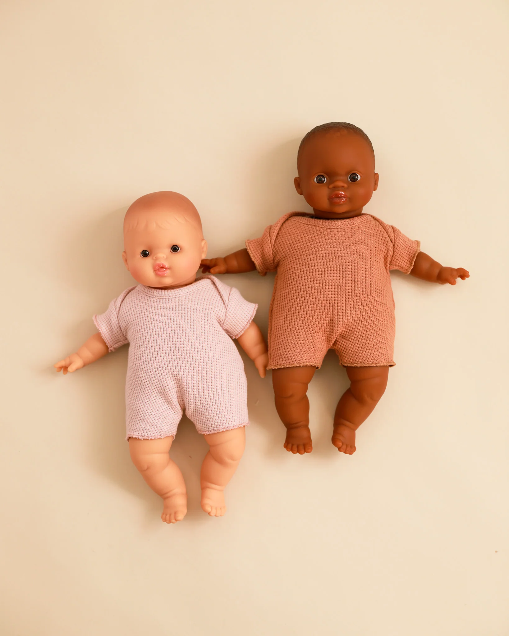 Minikane Doll Clothes | Soft Body Doll Cotton Romper - Brown - Image 3