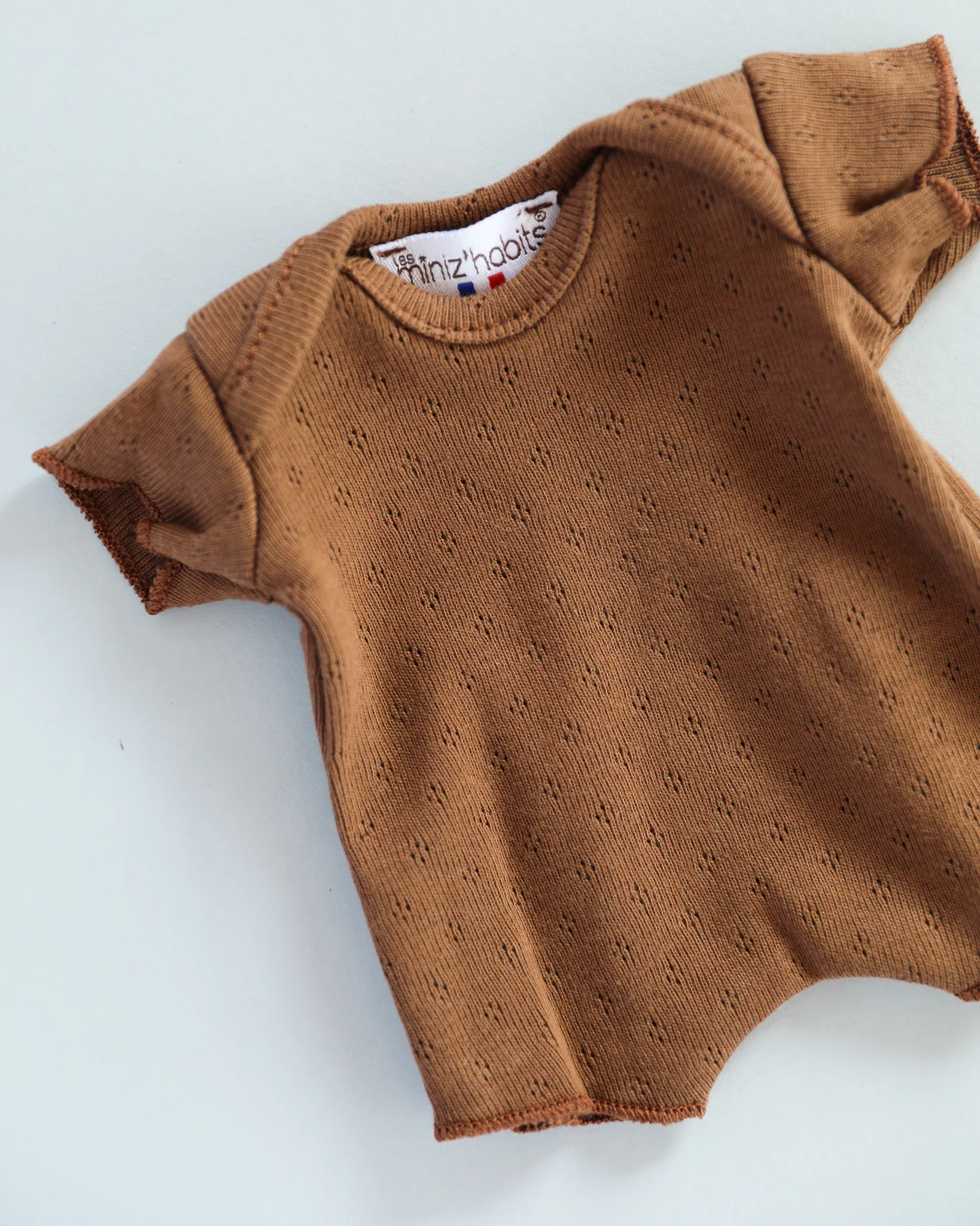 Minikane Doll Clothes | Soft Body Doll Cotton Romper (Chocolate) - Image 2