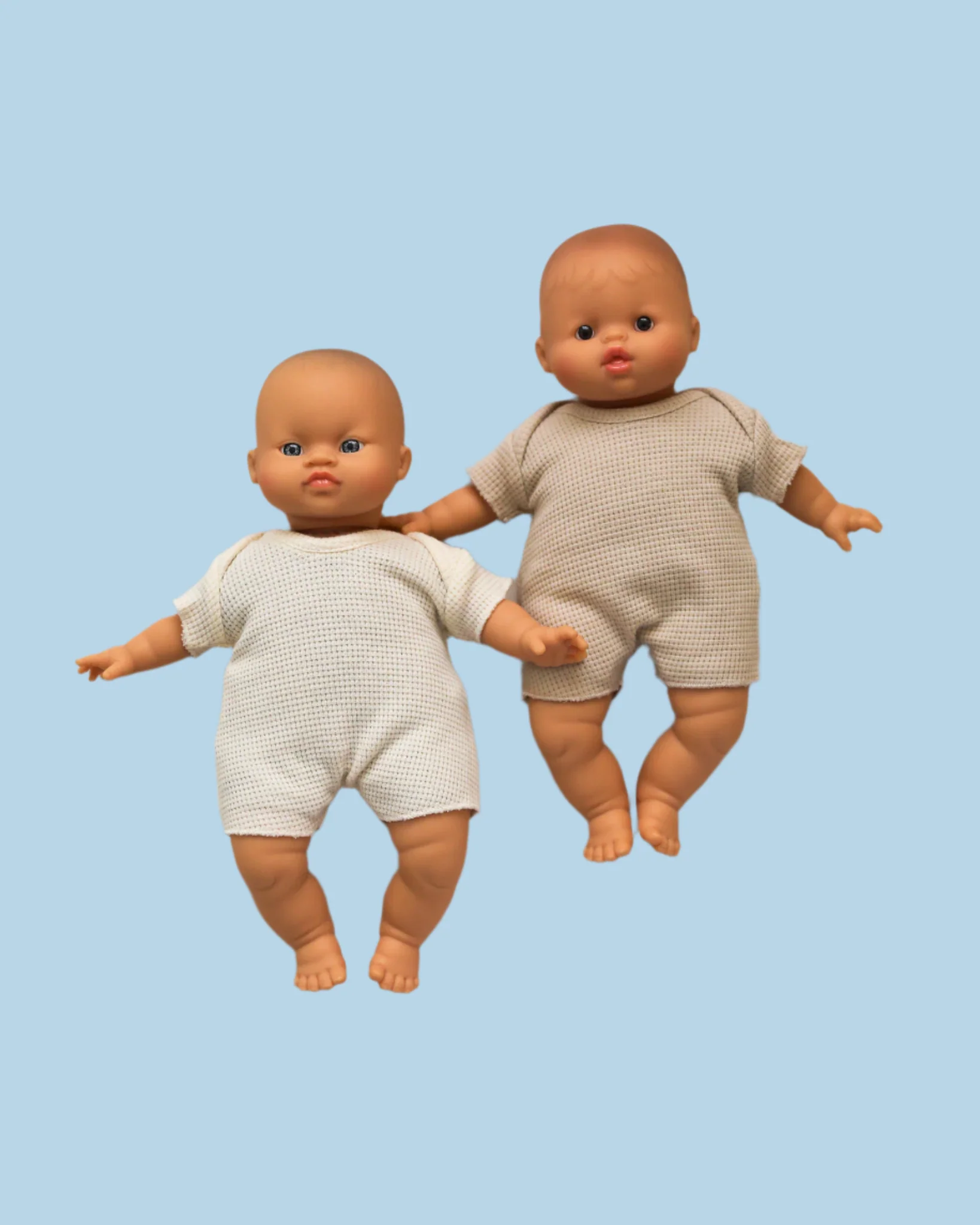Minikane Doll Clothes | Soft Body Doll Cotton Romper - Linen - Image 3