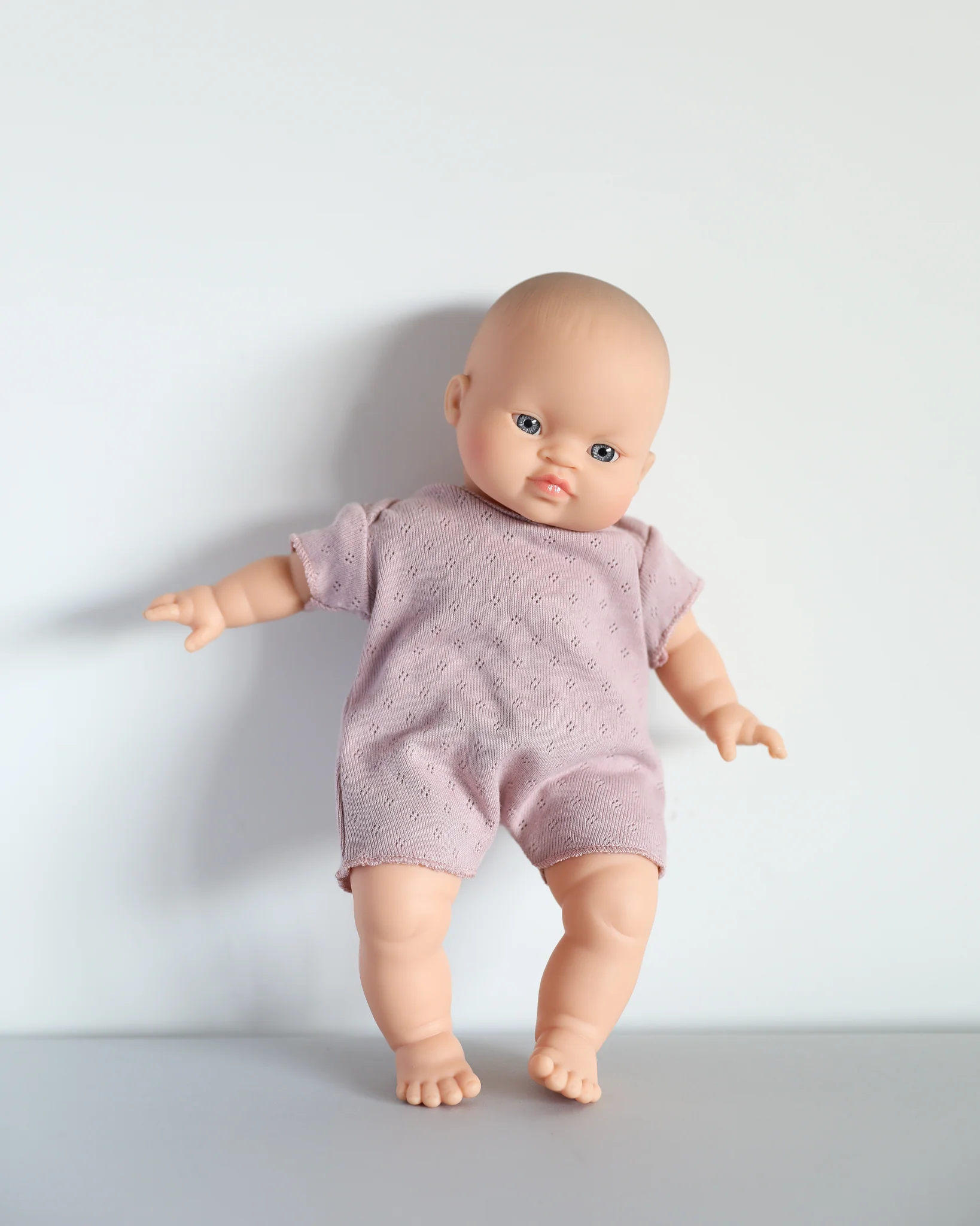 Minikane Doll Clothes | Soft Body Doll Cotton Romper (Pink) - Image 2