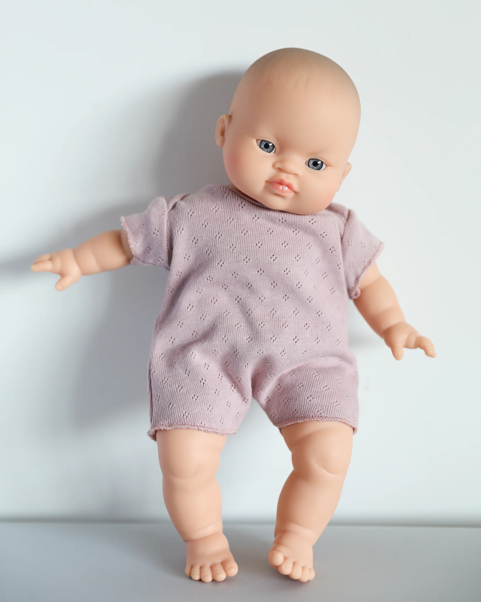 Minikane Doll Clothes | Soft Body Doll Cotton Romper (Pink) - Image 3