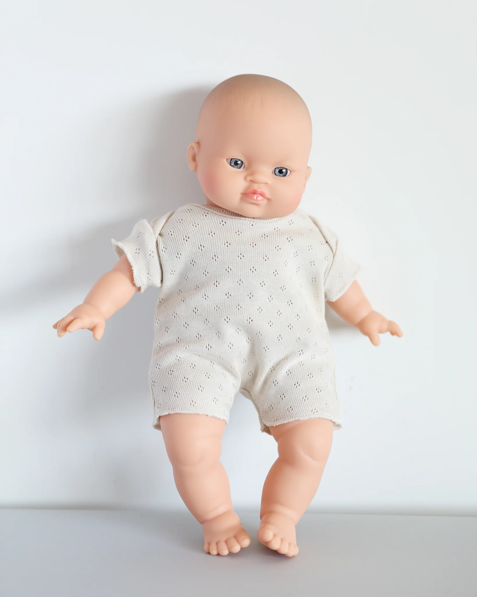 Minikane Doll Clothes | Soft Body Doll Cotton Romper (White) - Image 3