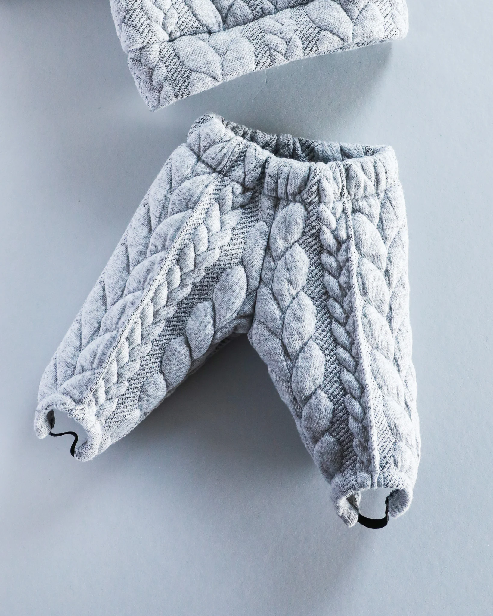 Minikane Doll Clothes | Soft Body Doll Jacquard Sweatshirt Set - Grey (11" dolls) - Image 4