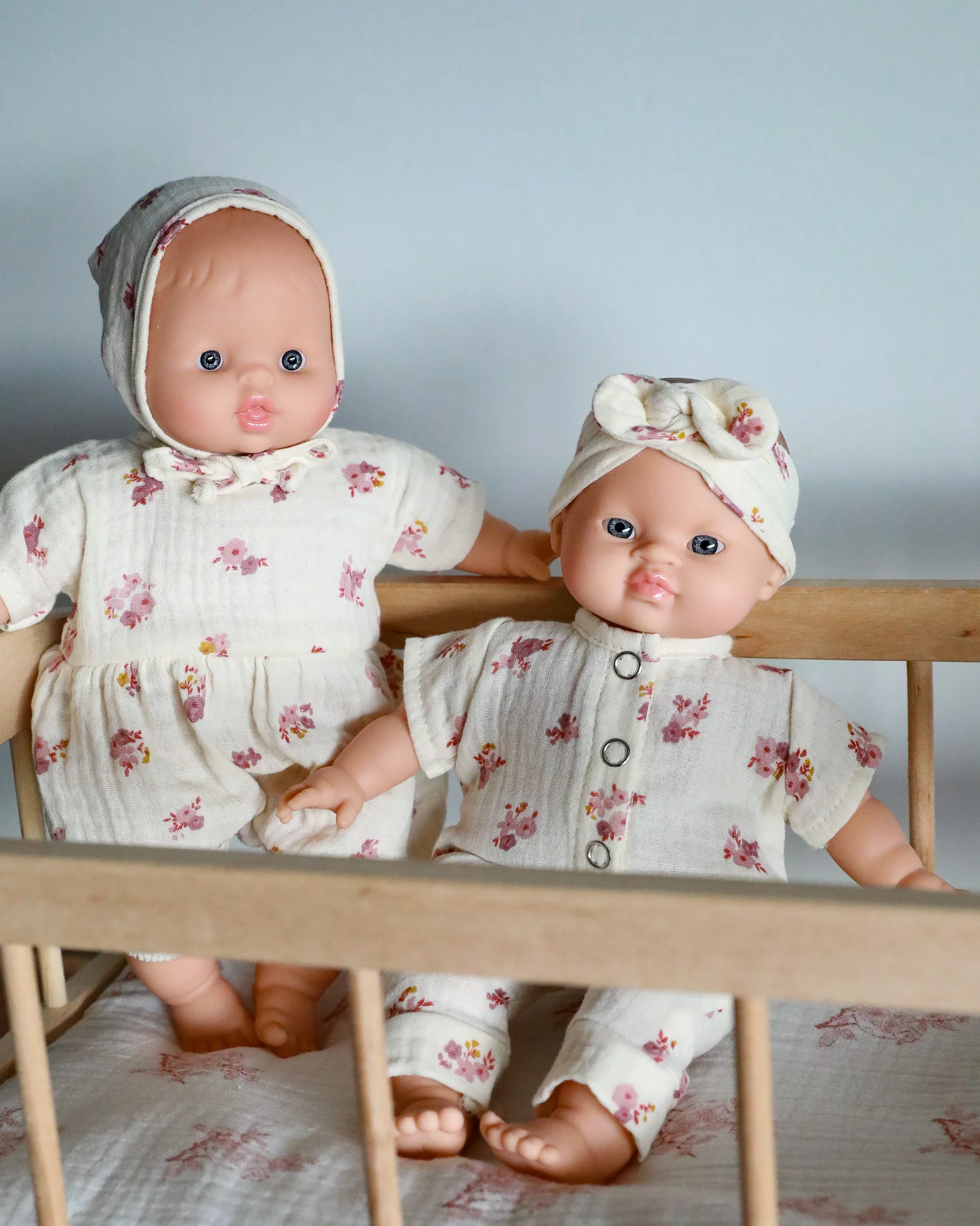 Minikane Doll Clothes | Soft Body Doll Jumpsuit with Headband - Flowers - Image 6