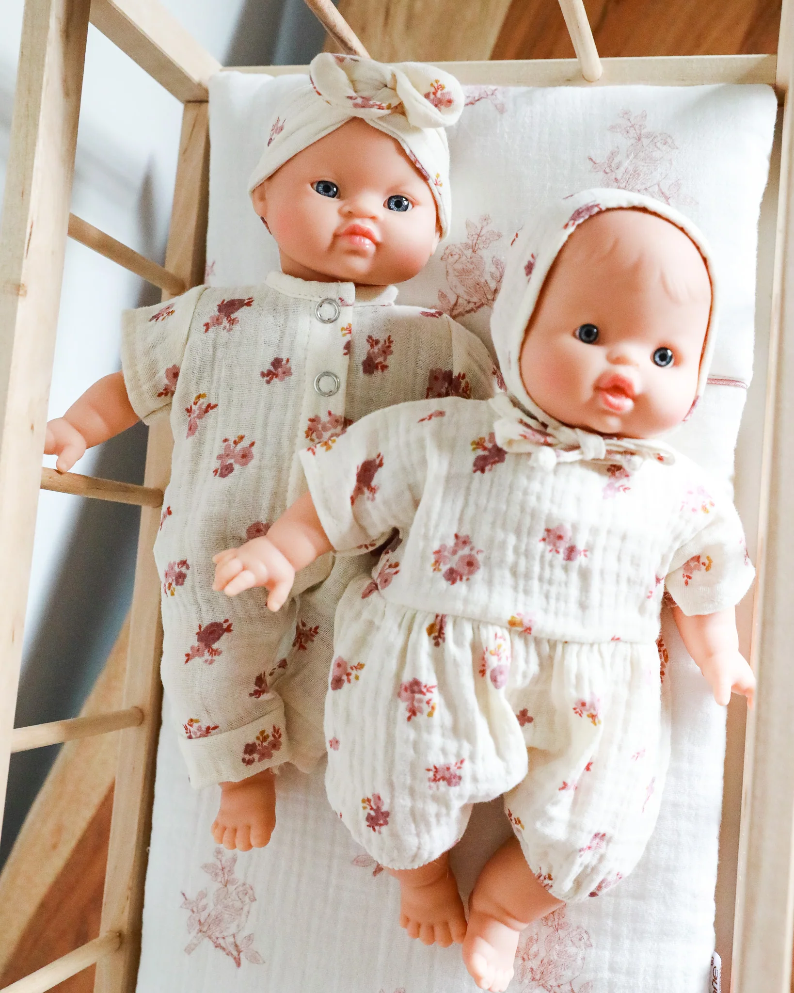Minikane Doll Clothes | Soft Body Doll Jumpsuit with Headband - Flowers - Image 7