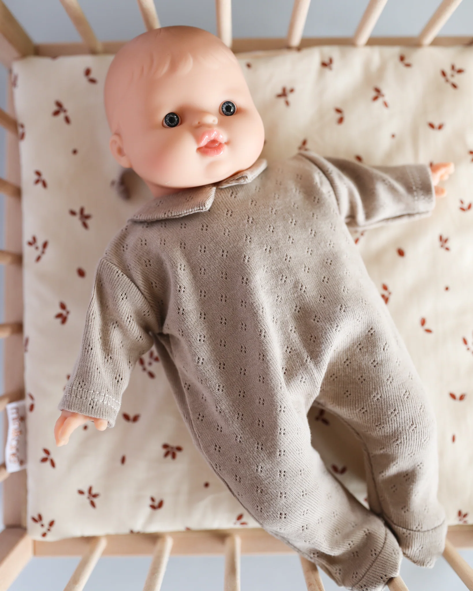 Minikane Doll Clothes | Soft Body Doll One-Piece Outfit (Beige) - Image 4