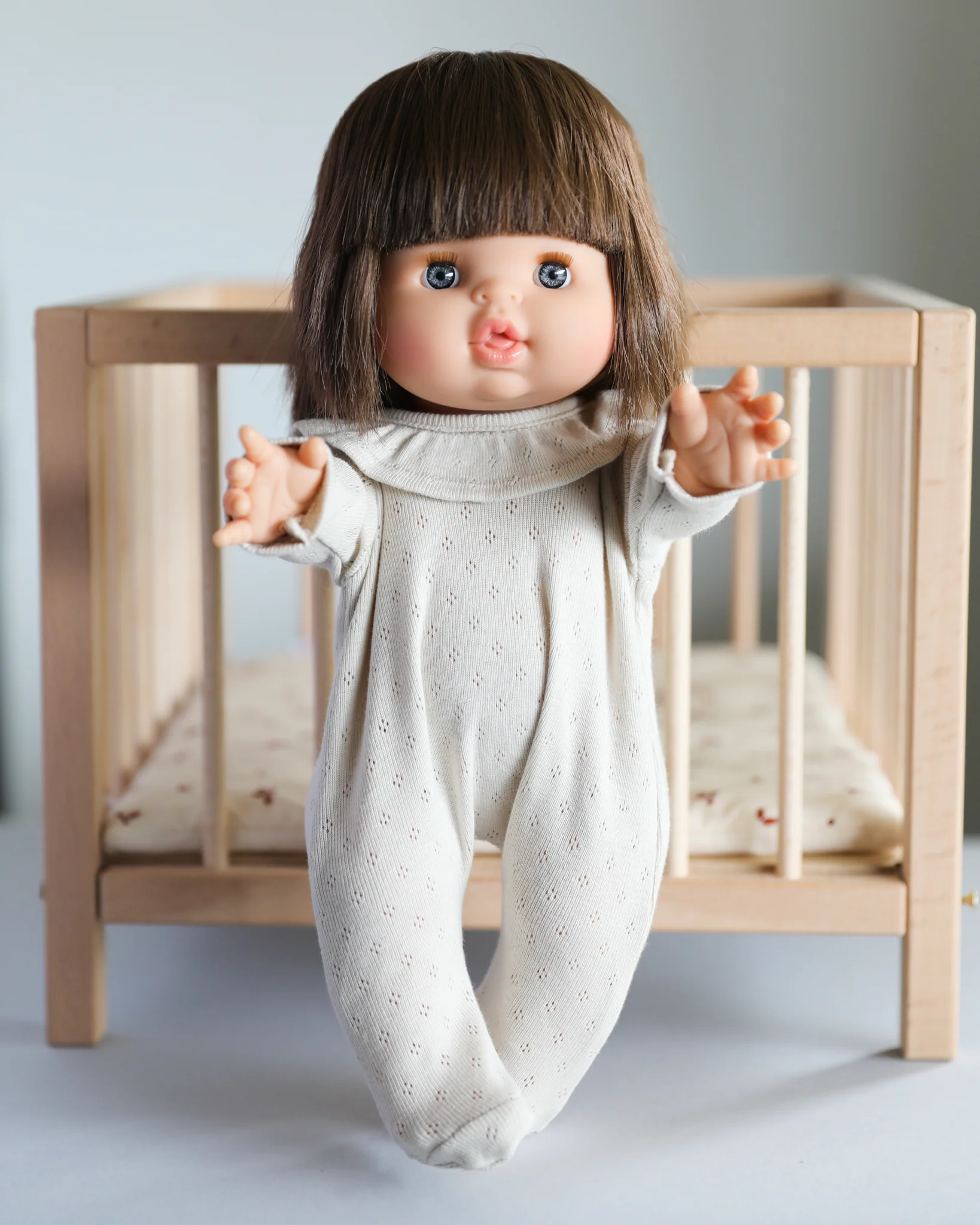 Minikane Doll Clothes | Soft Body Doll One-Piece Outfit (White) - Image 4