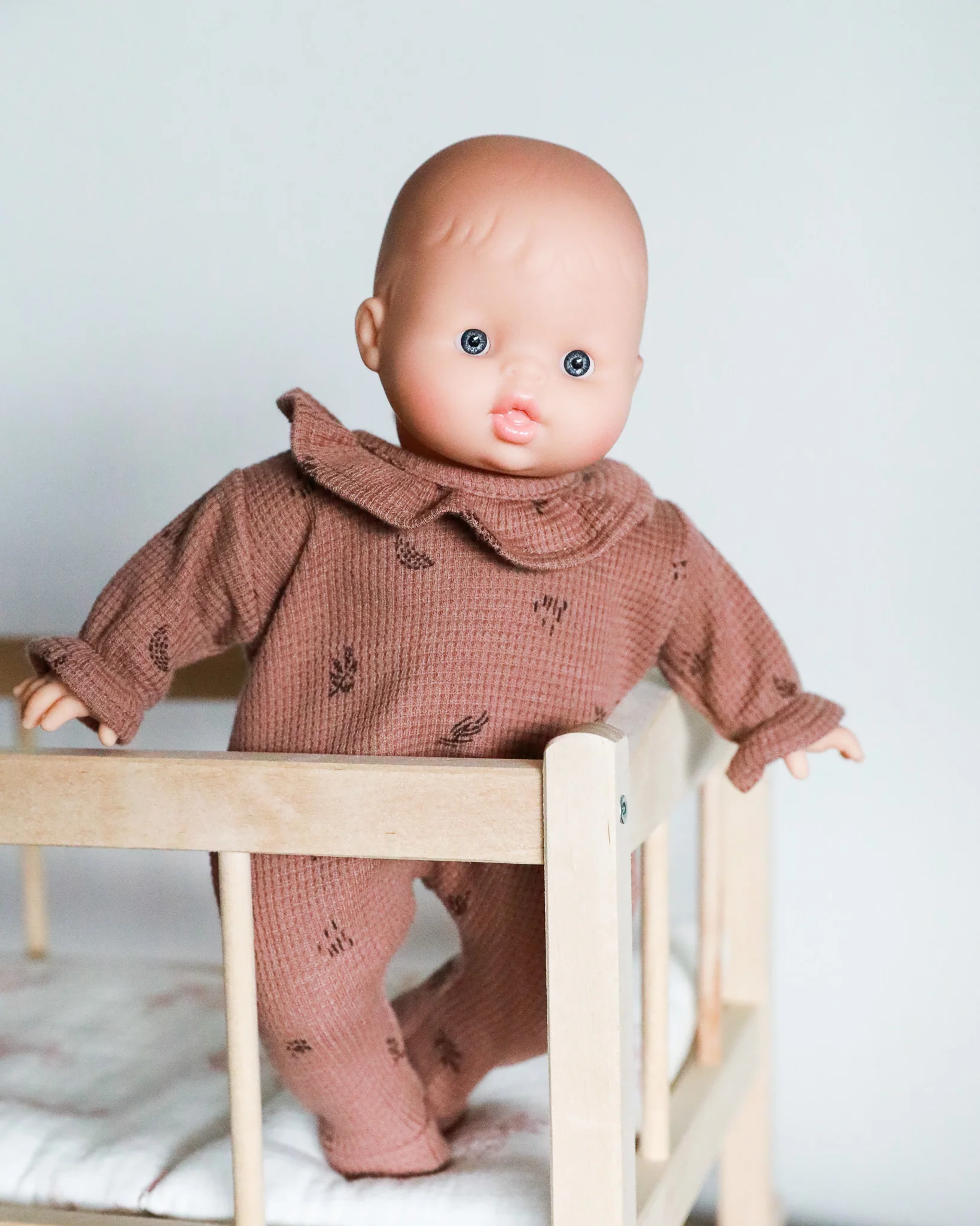 Minikane Doll Clothes | Soft Body Doll Bodysuit - Chestnut - Image 7