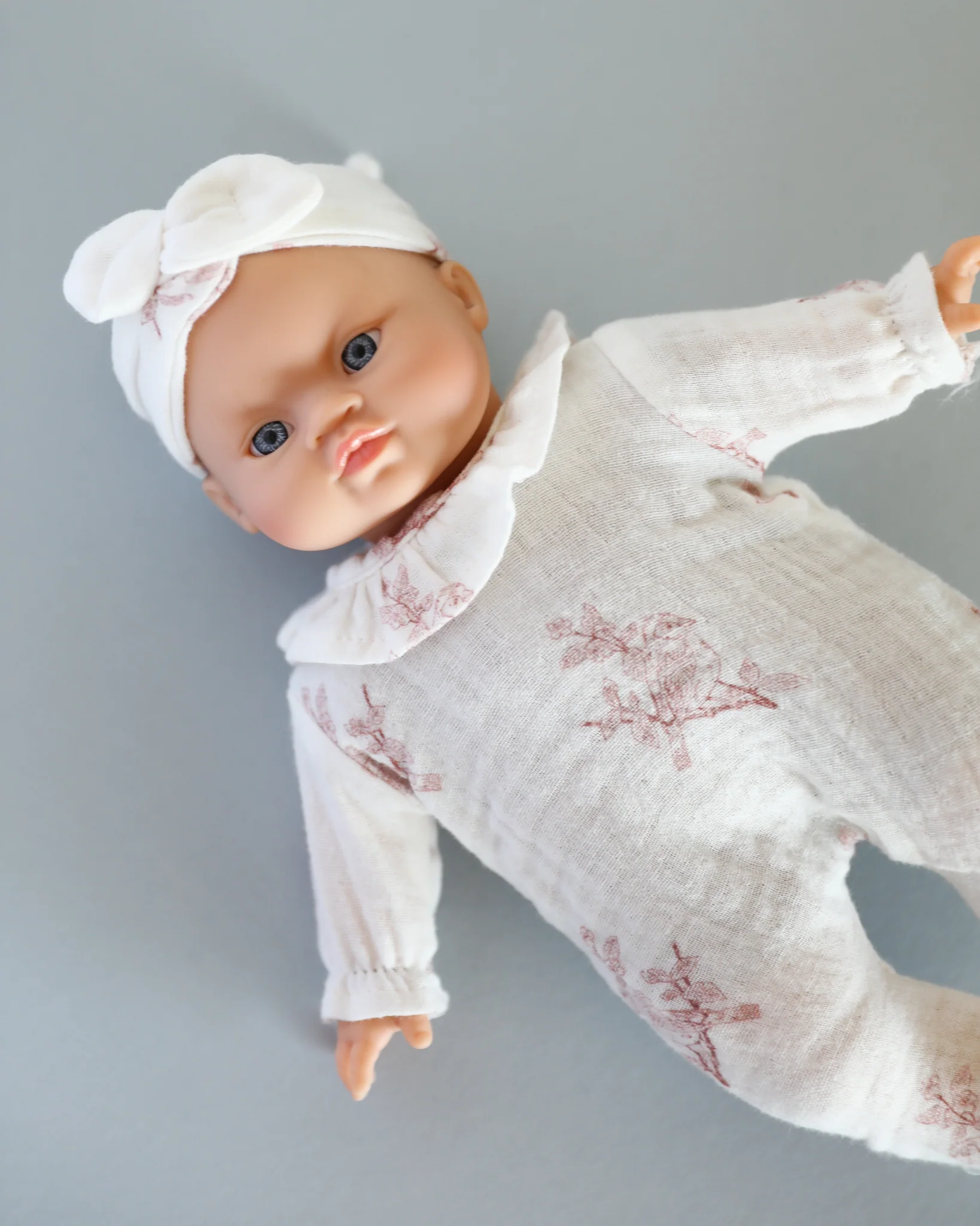Minikane Doll Clothes | Soft Body Doll Onesie with Headband (Bird Print) - Image 2