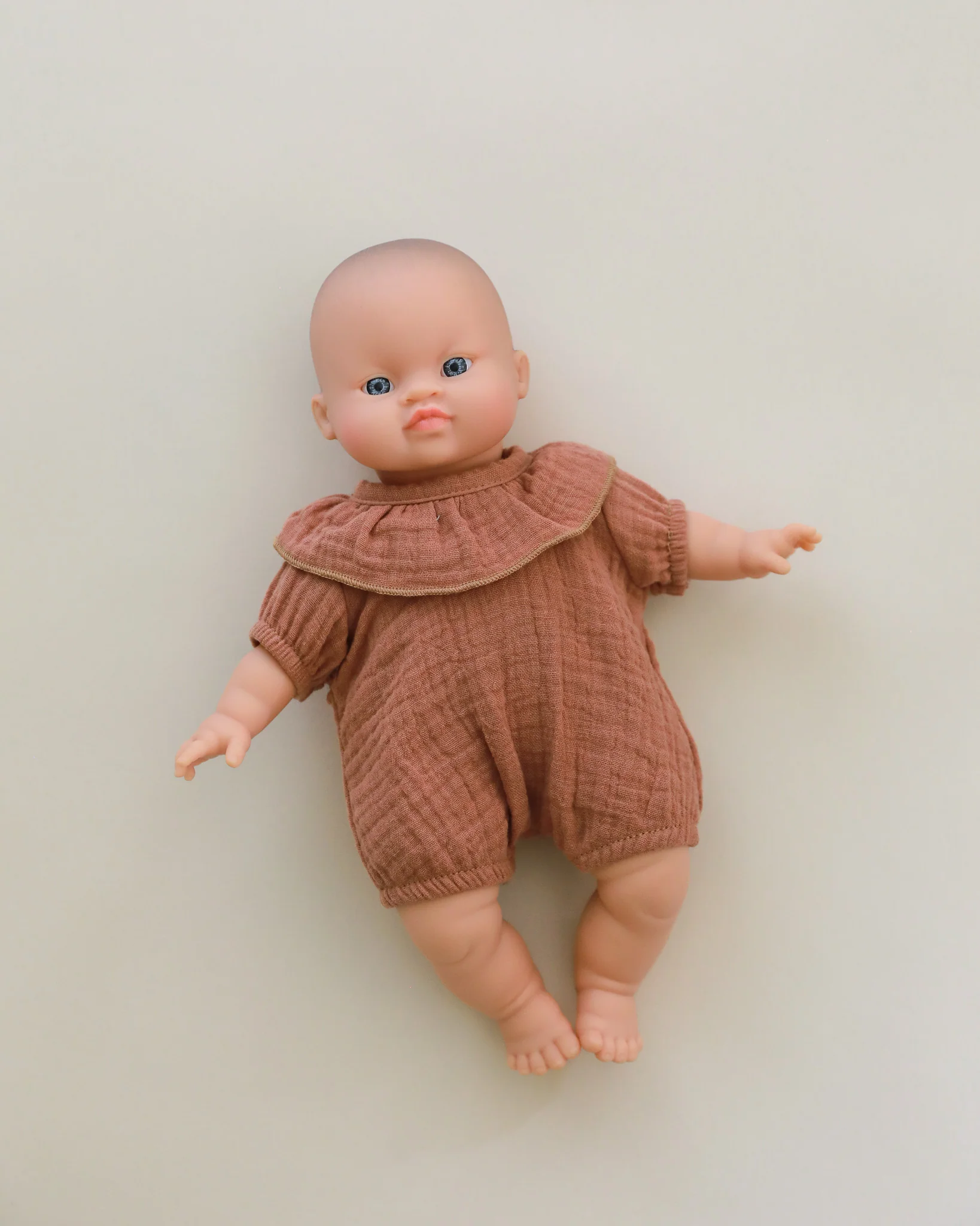 Minikane Doll Clothes | Soft Body Doll Romper - Brown - Image 2