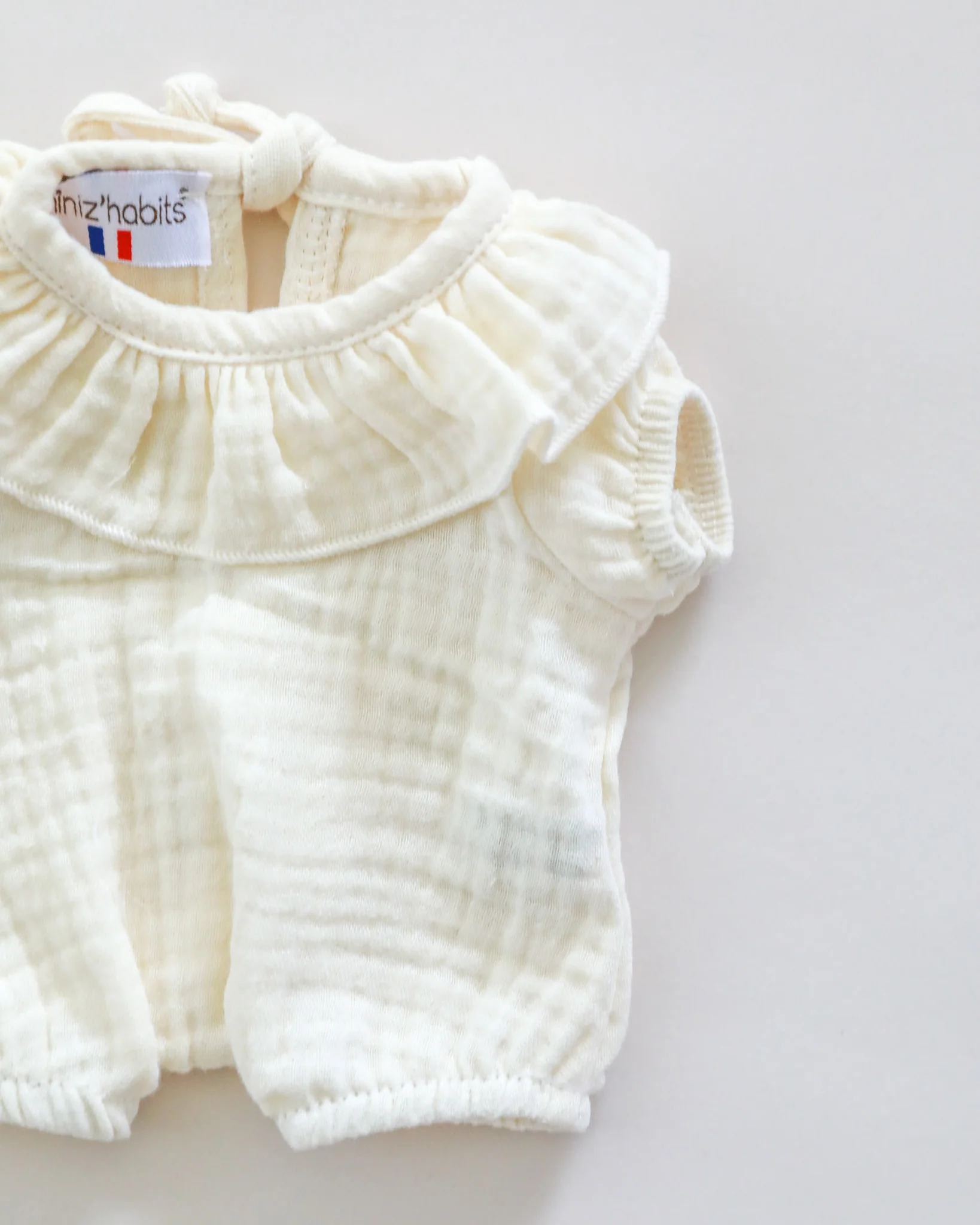 Minikane Doll Clothes | Soft Body Doll Romper - Off White - Image 3