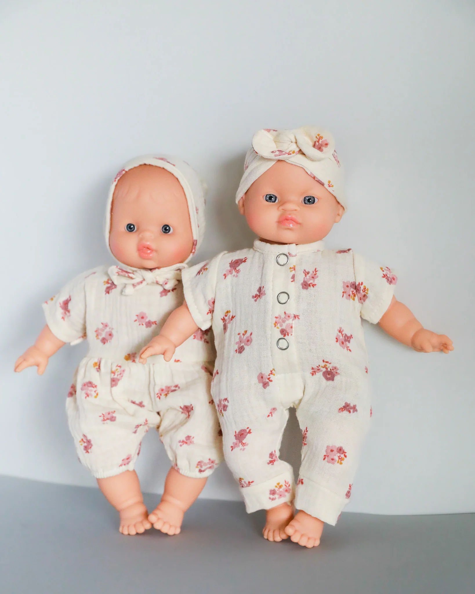 Minikane Doll Clothes | Soft Body Doll Romper with Bonnet - Flowers - Image 5