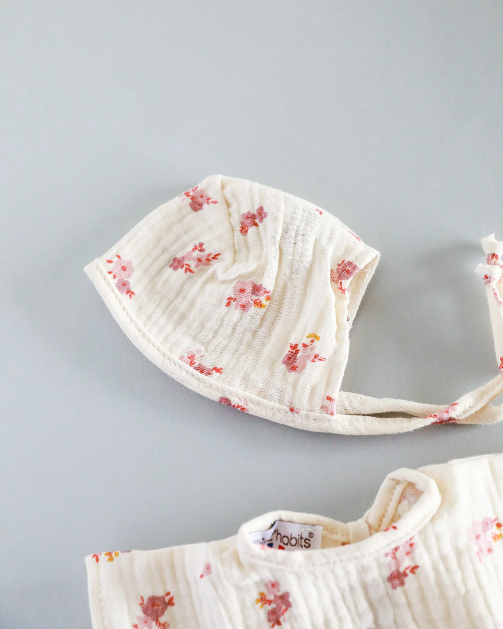 Minikane Doll Clothes | Soft Body Doll Romper with Bonnet - Flowers - Image 8