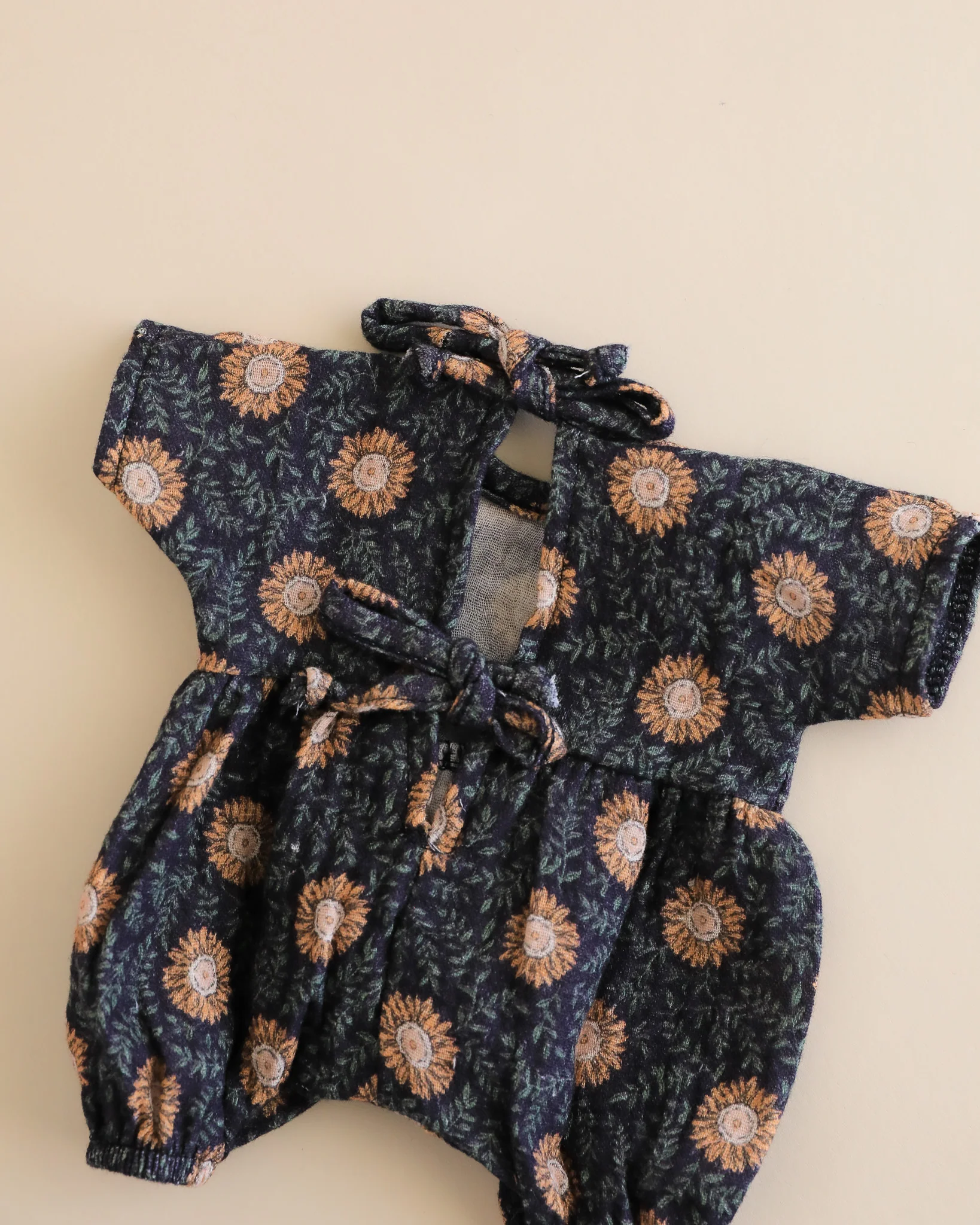 Minikane Doll Clothes | Soft Body Doll Romper with Bonnet - Sunflowers - Image 3