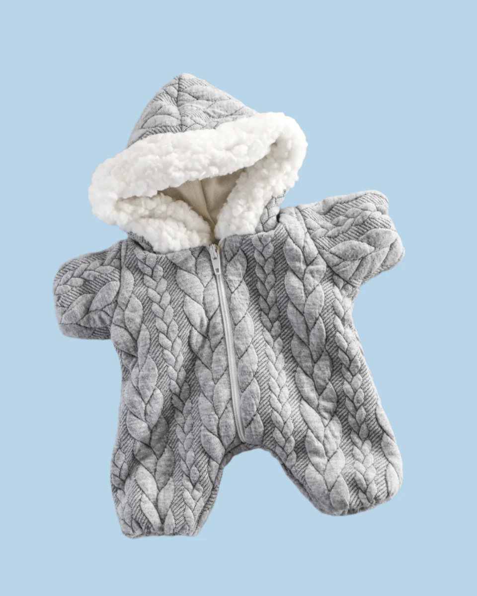 Minikane Doll Clothes | Soft Body Doll Snowsuit - Grey - Image 2